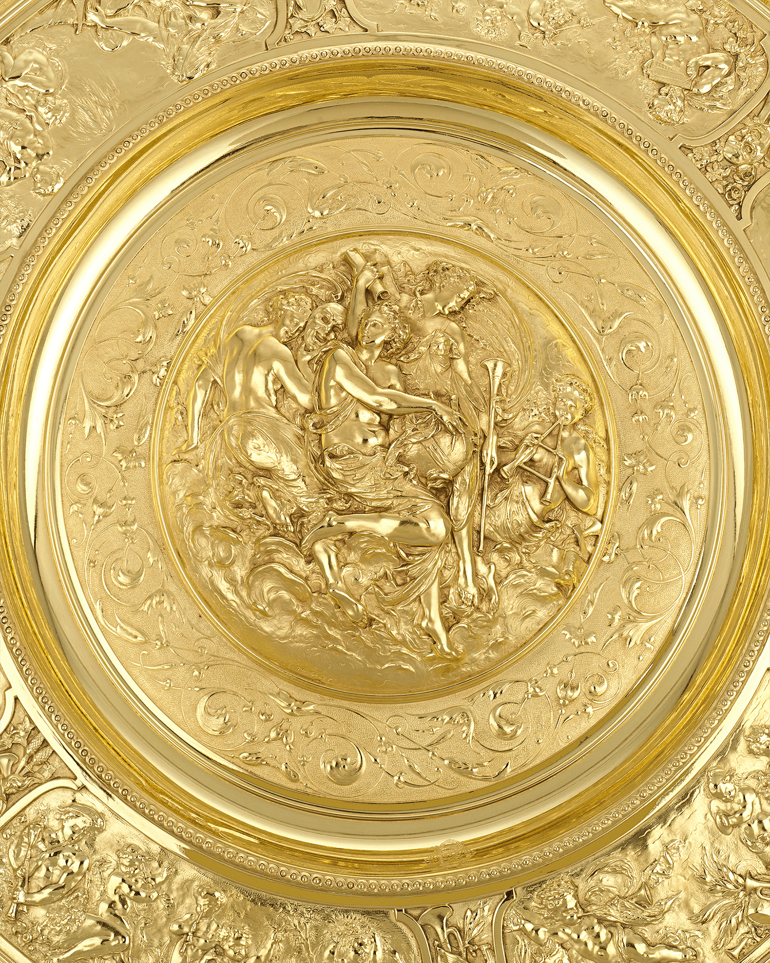 Rothschild "Poetry" Silver Gilt Salver by Elkington & Co.