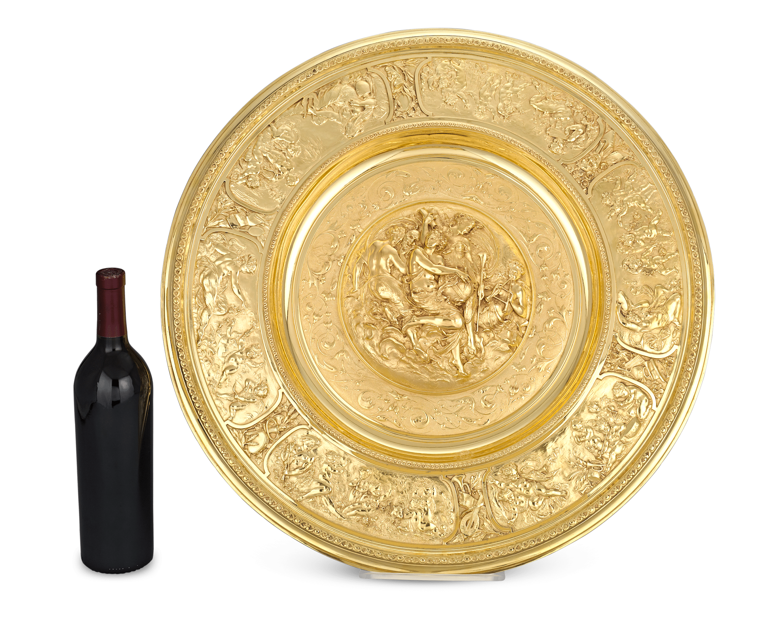 Rothschild "Poetry" Silver Gilt Salver by Elkington & Co.