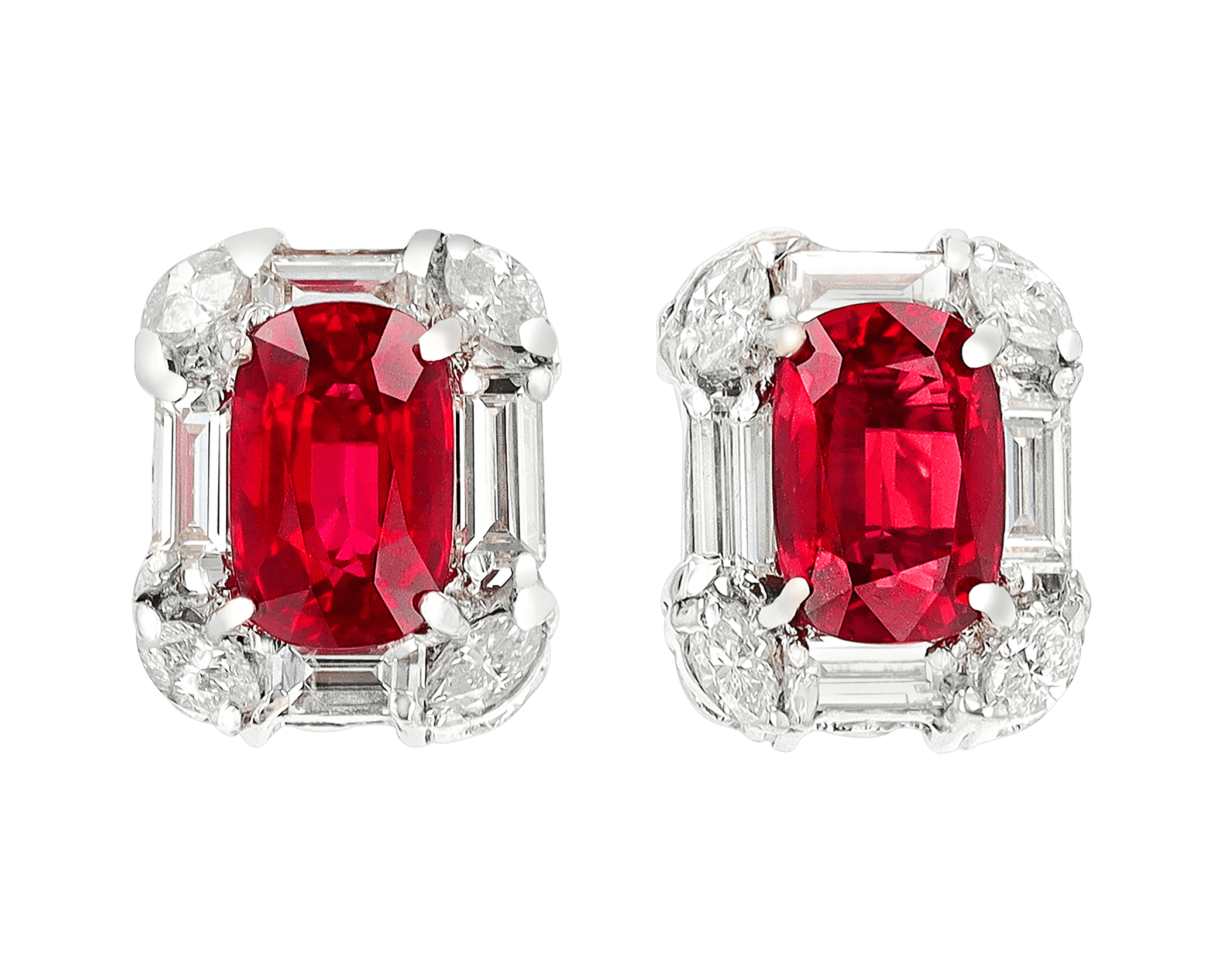 Ruby Earrings, 6.09 Carats
