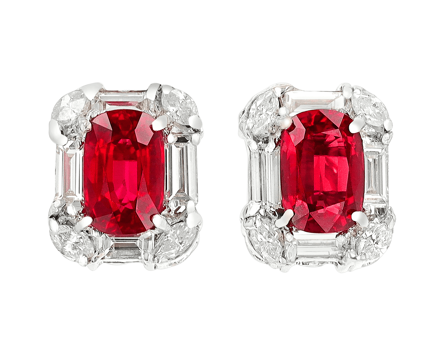 Ruby Earrings, 6.09 Carats