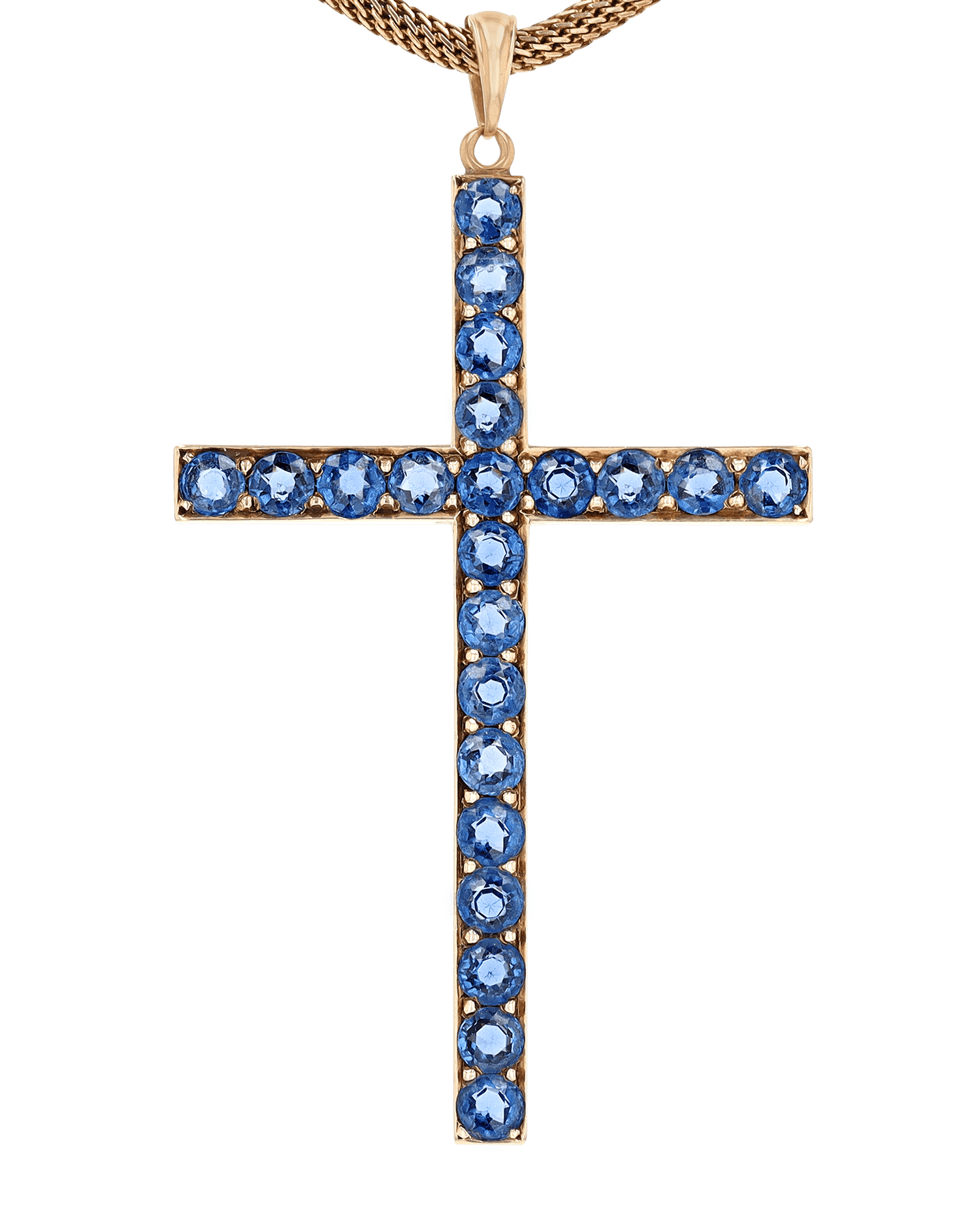 Yogo Montana Sapphire Cross Pendant, 5.50 Carats