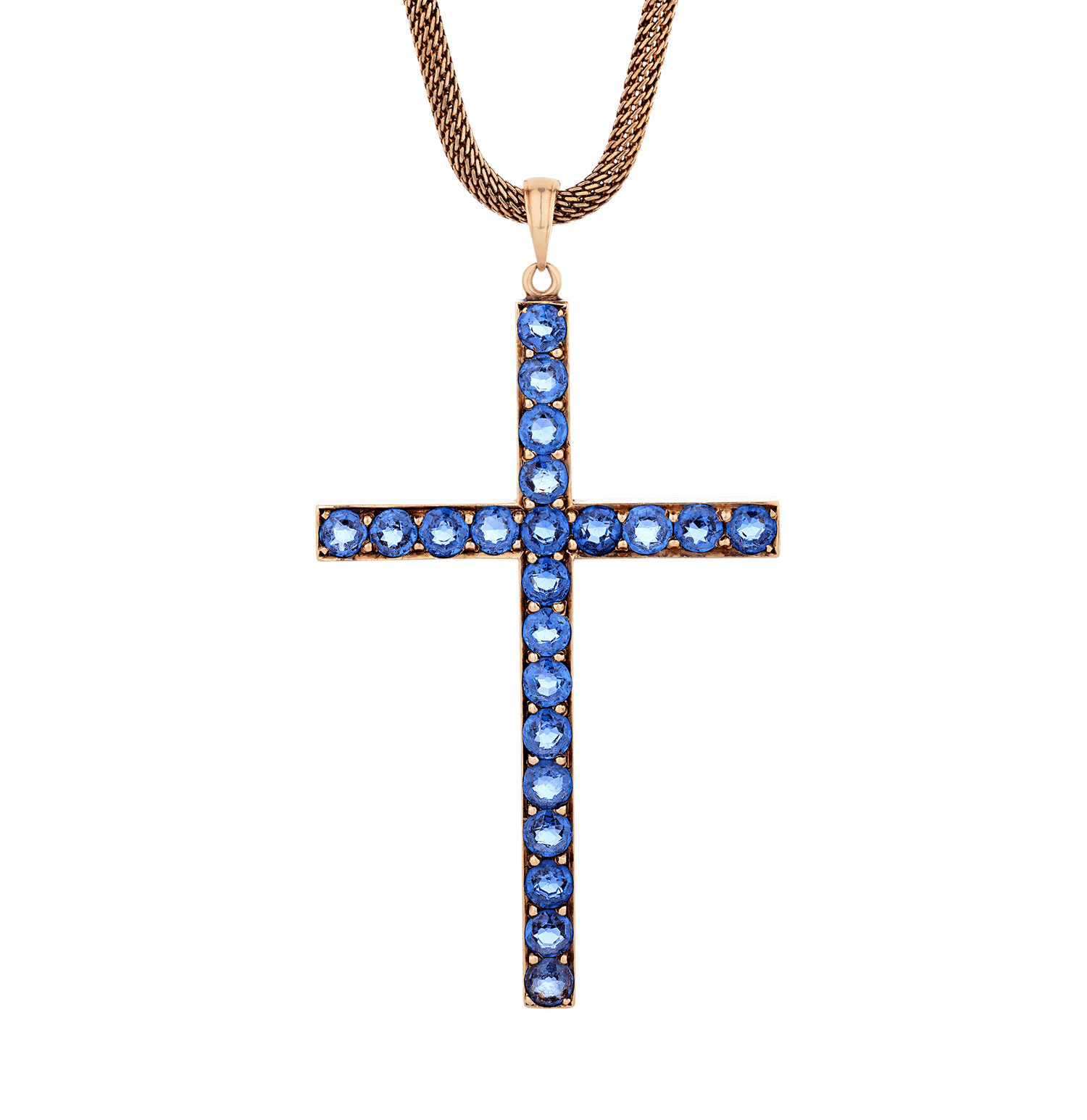 Yogo Sapphire Cross Pendant, 5.50 Carats