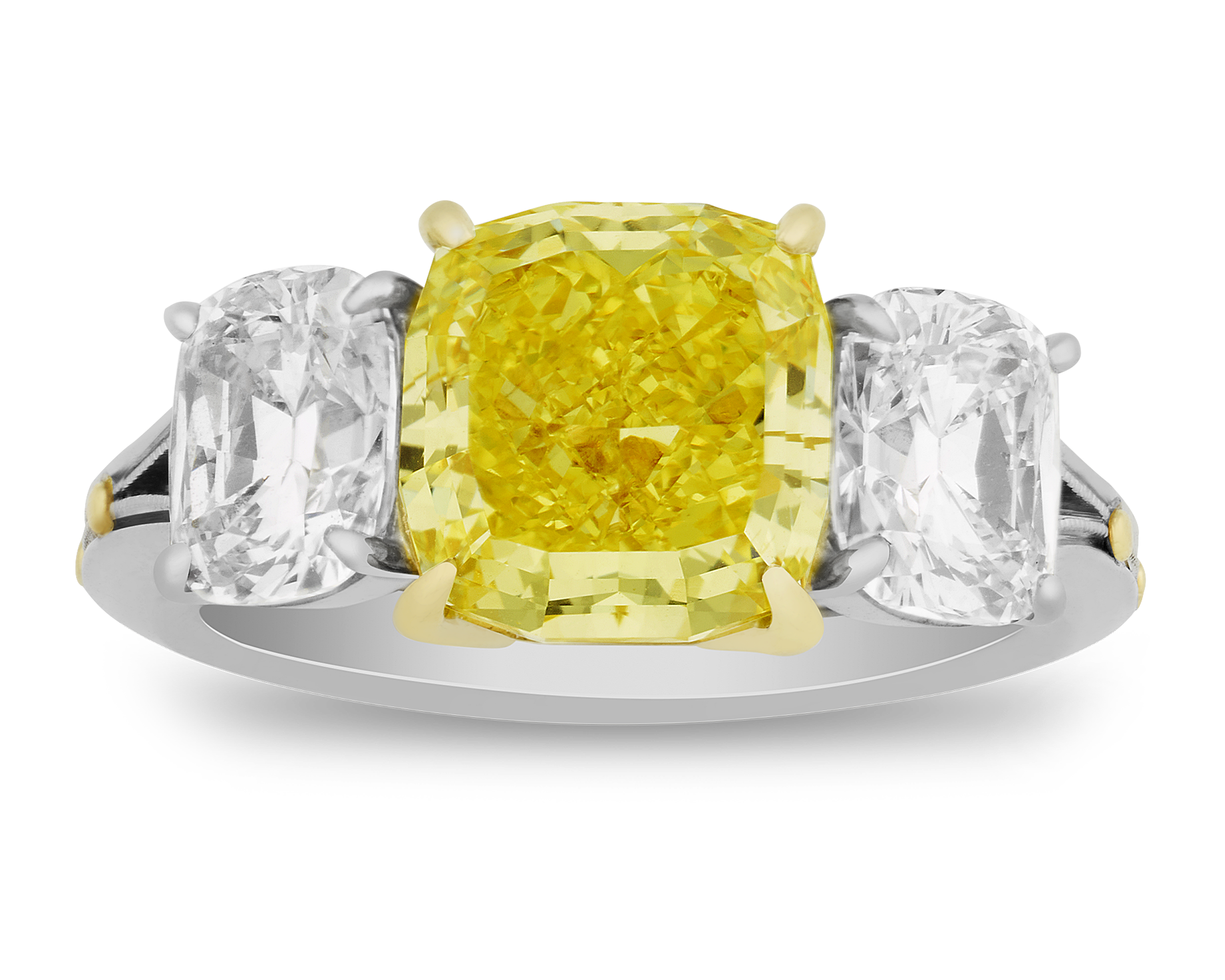 Fancy Vivid Yellow Diamond Ring, 3.70 Carats