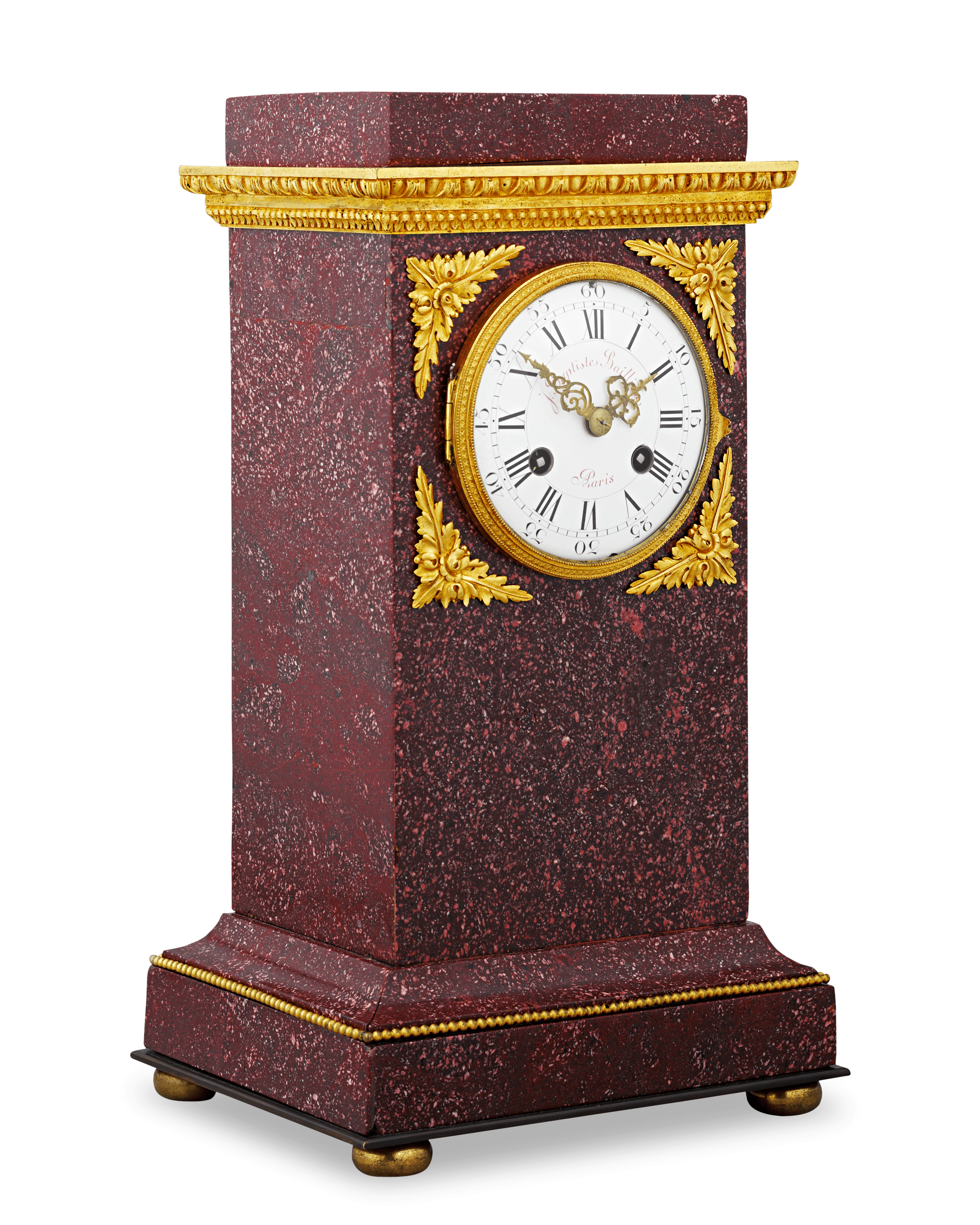 Porphyry Mantel Clock by Jean Baptiste Ballion