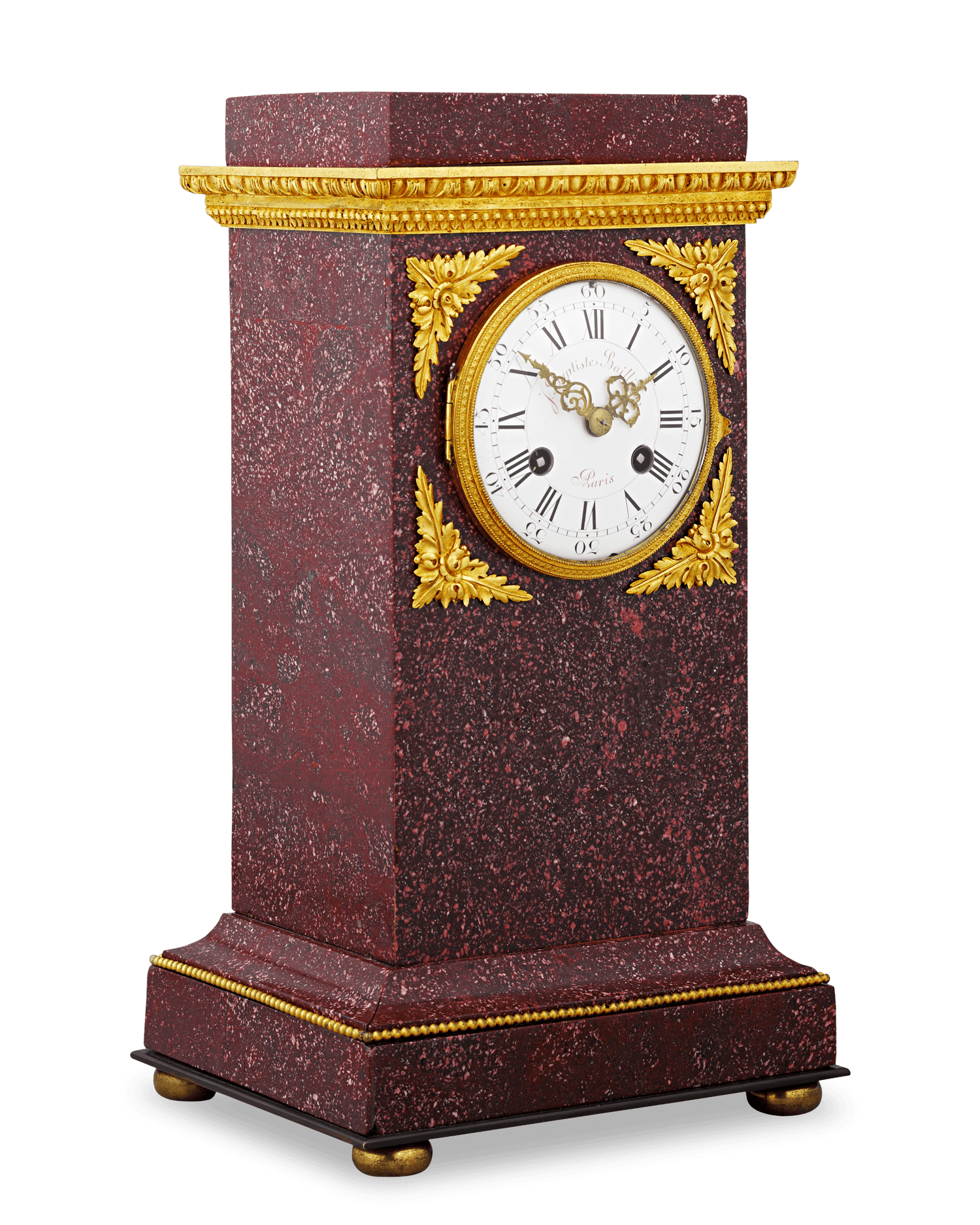 Porphyry Mantel Clock by Jean Baptiste Ballion