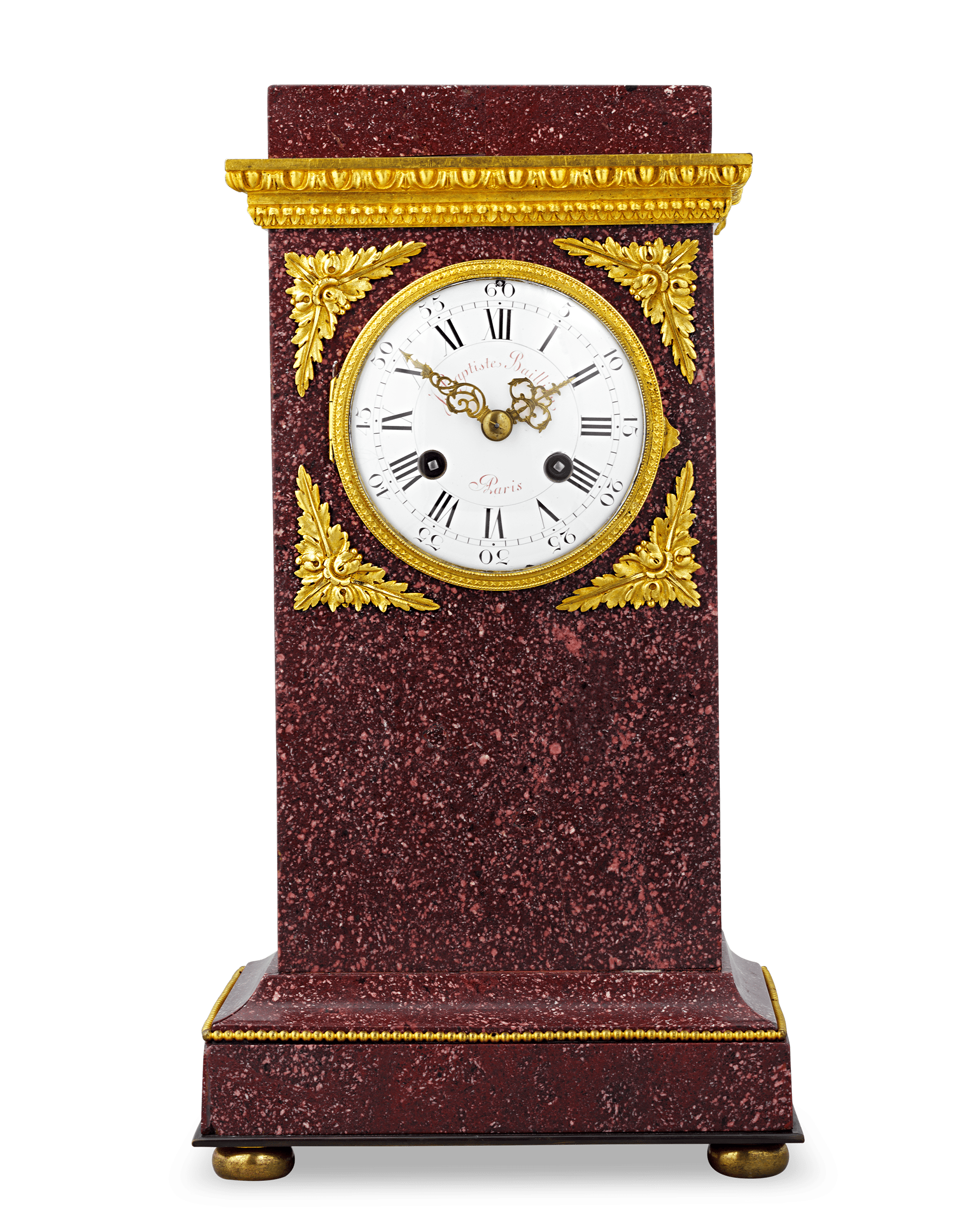 Porphyry Mantel Clock by Jean Baptiste Ballion