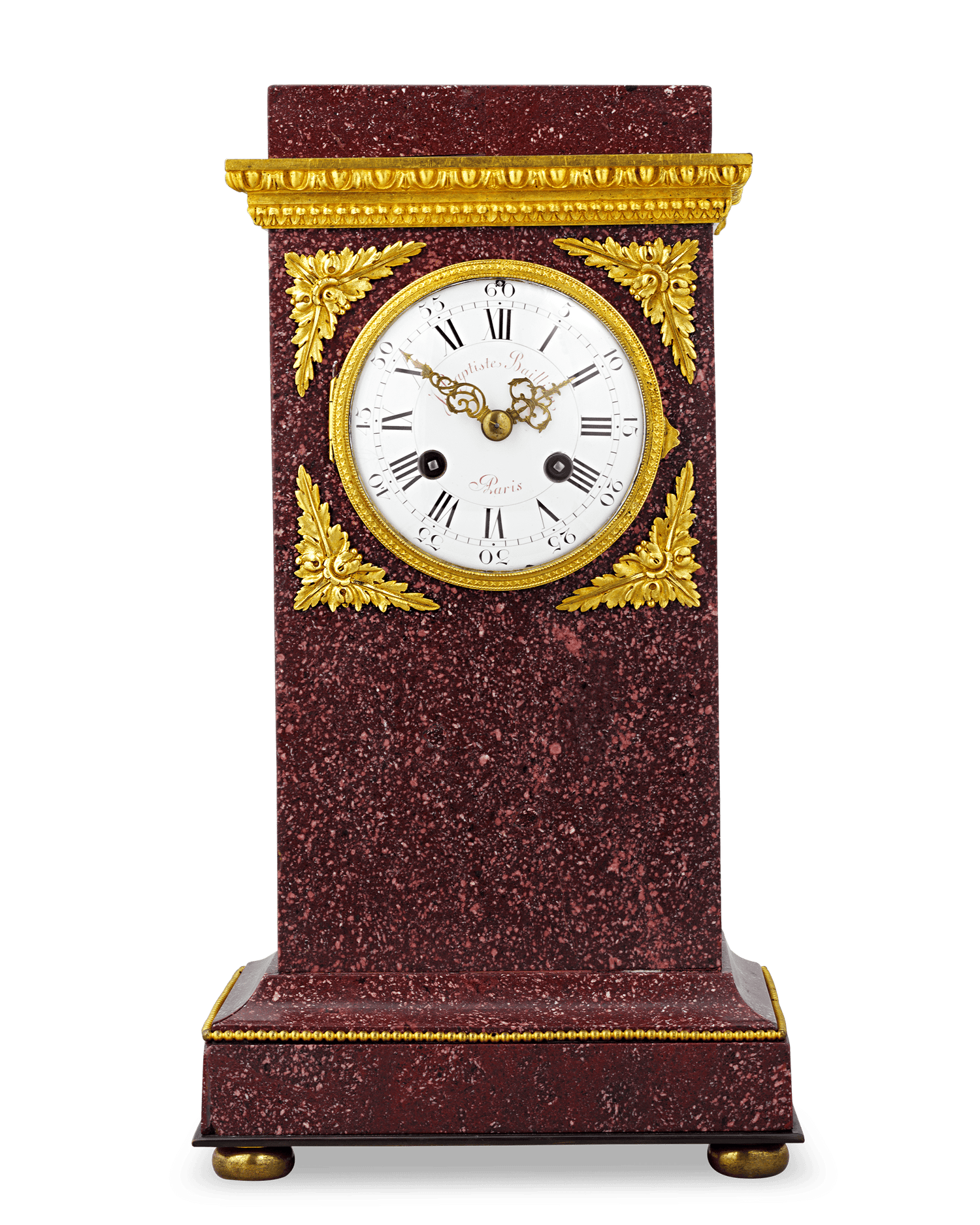 Porphyry Mantel Clock by Jean Baptiste Ballion