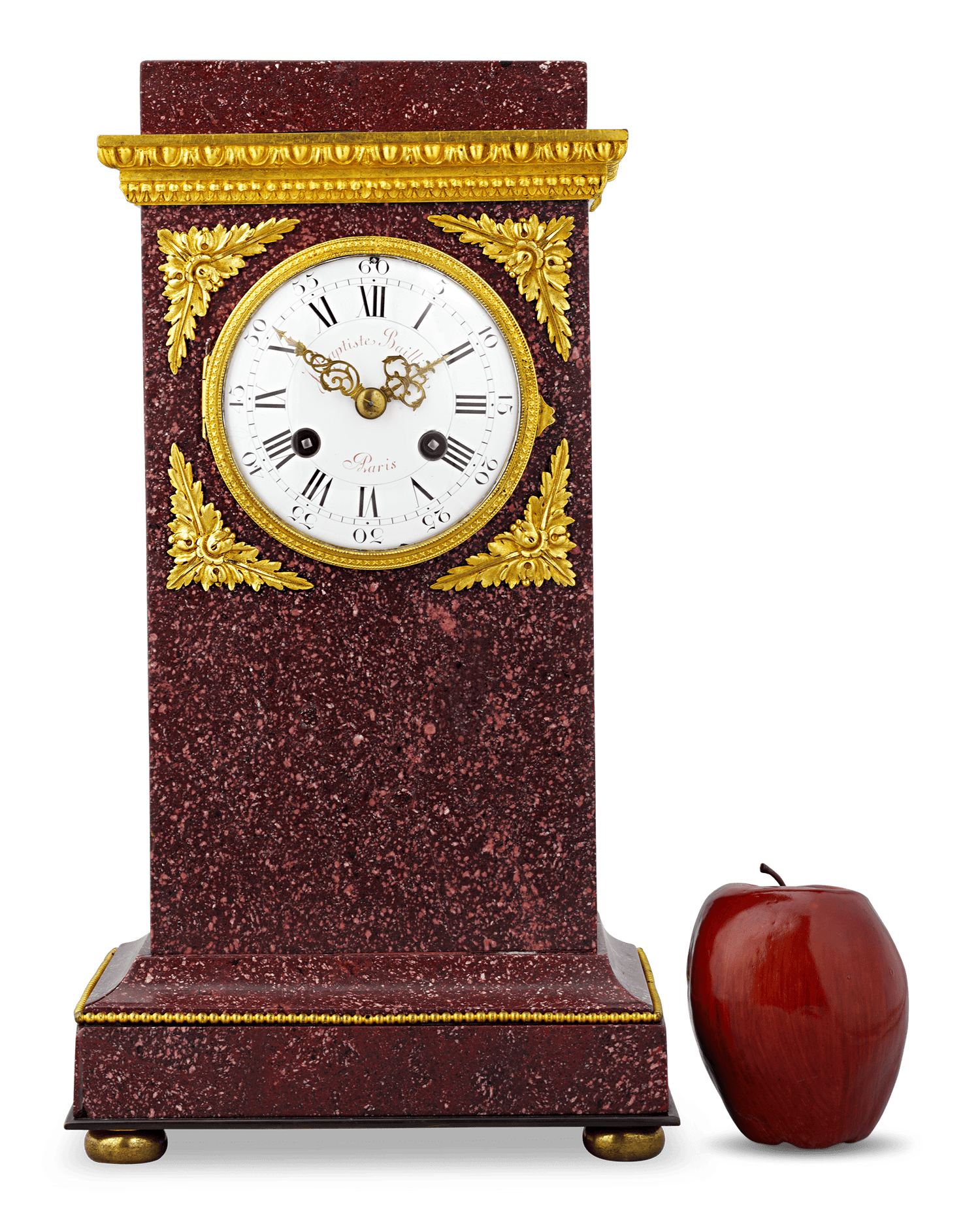 Porphyry Mantel Clock by Jean Baptiste Ballion