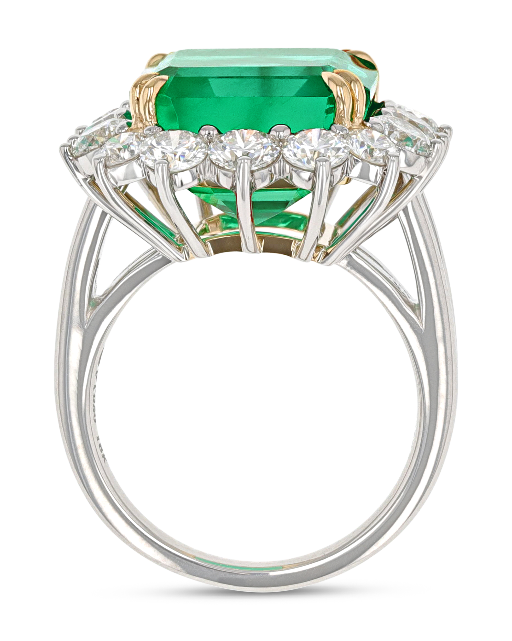 Emerald-Cut Colombian Emerald and Diamond Ring