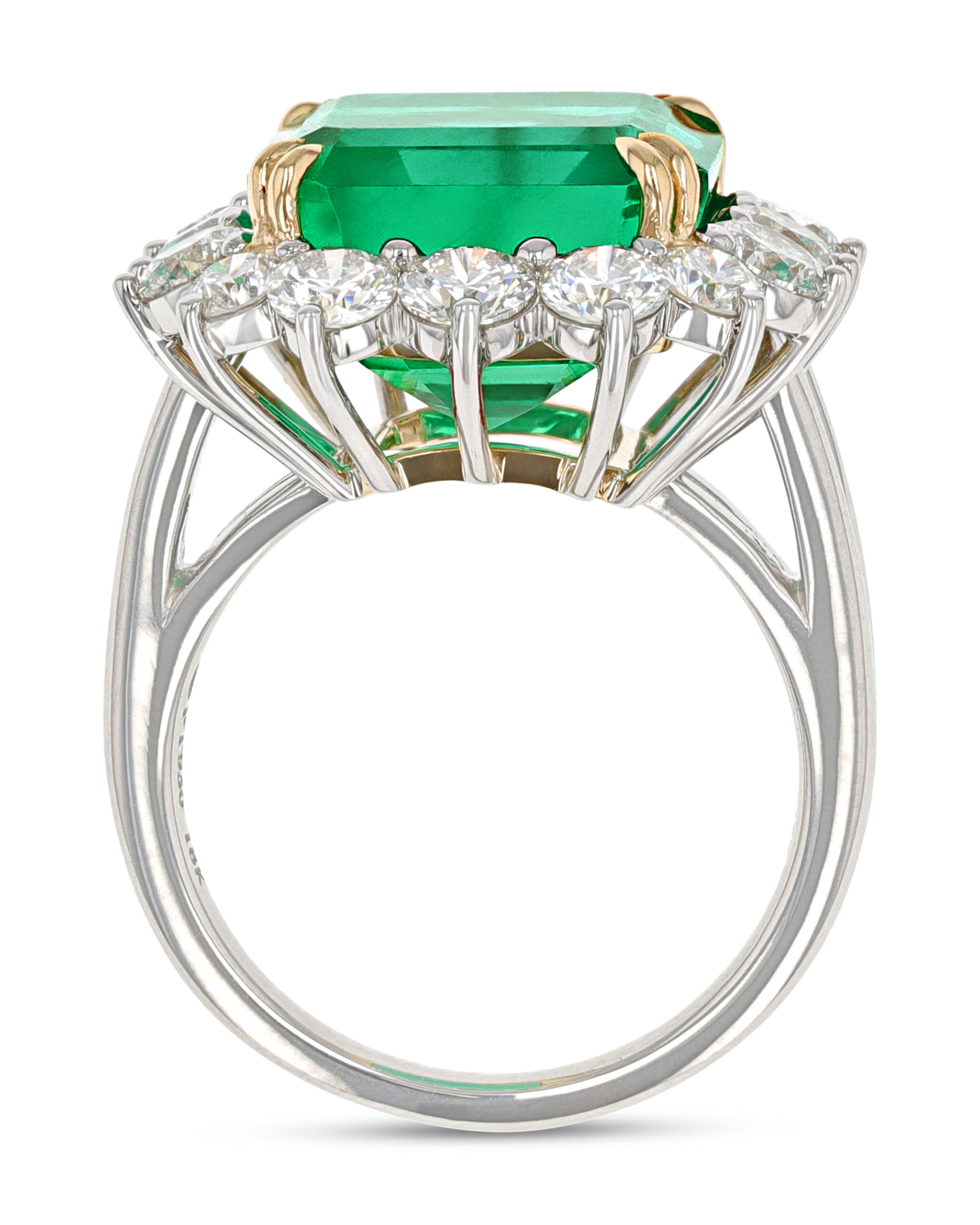 Emerald-Cut Colombian Emerald and Diamond Ring