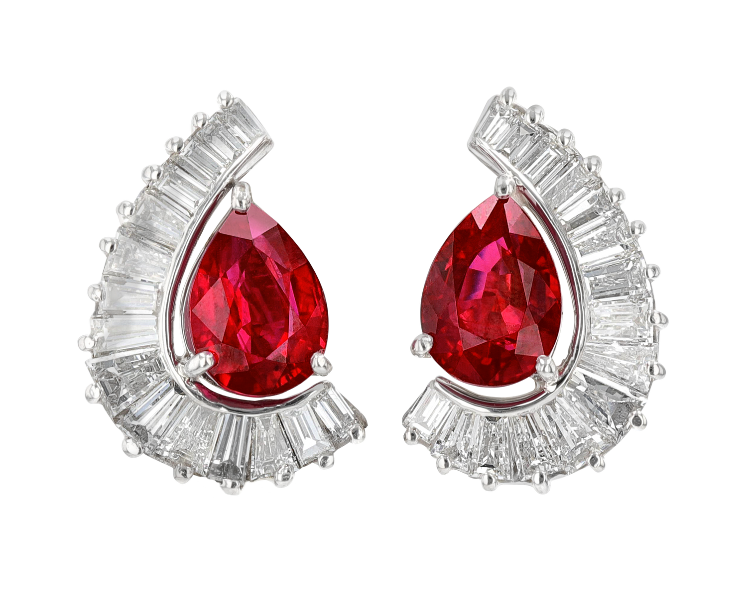 Burma Ruby Earrings, 4.24 Carats