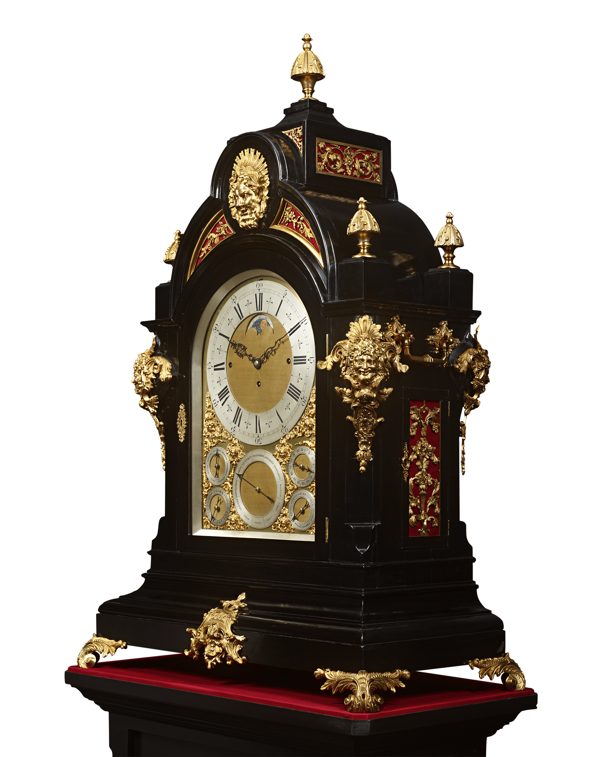 Monumental Three-Train Bracket Clock by J.C. Jennens & Sons