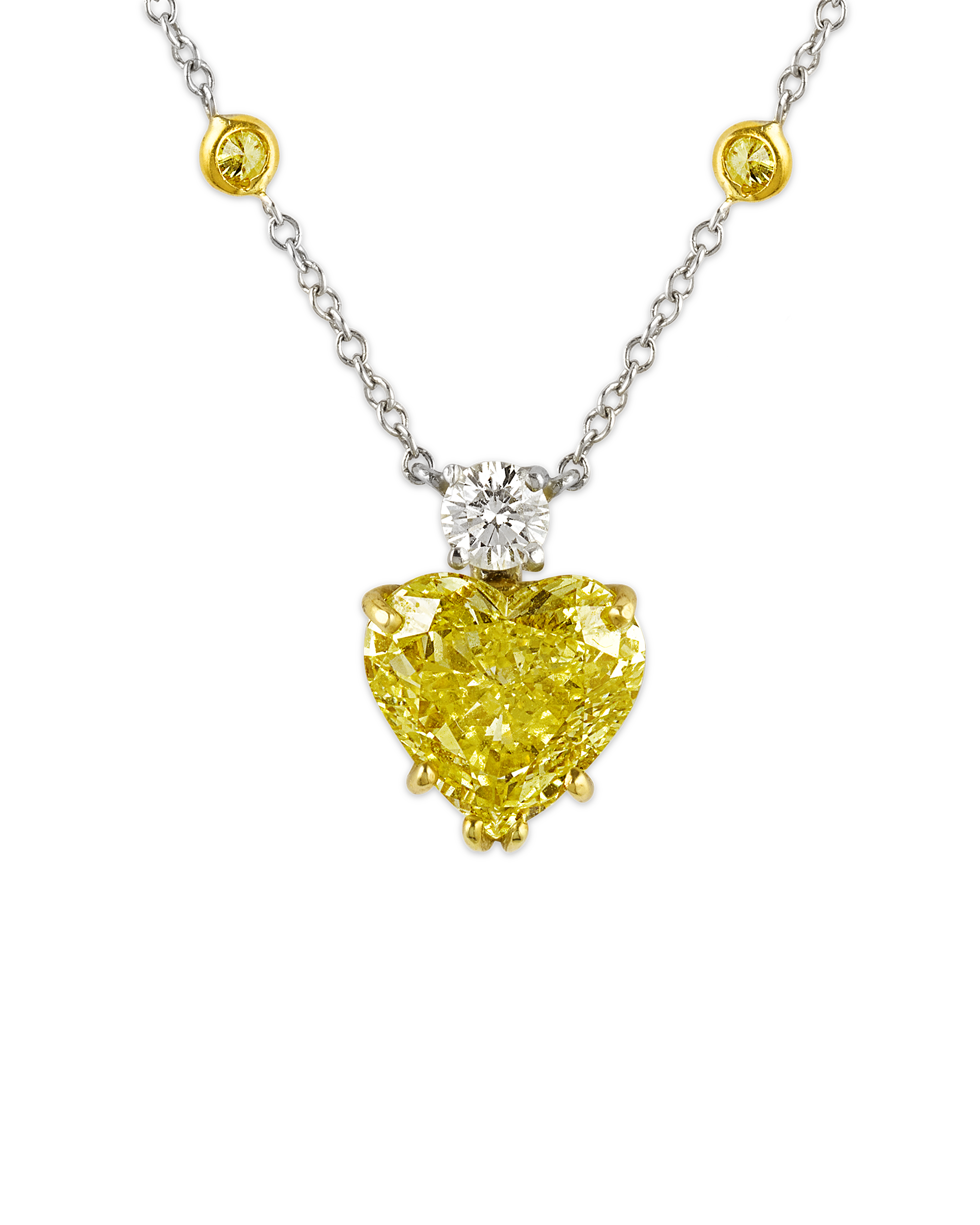 Heart-Shaped Fancy Vivid Yellow Diamond Pendant, 2.42 Carats