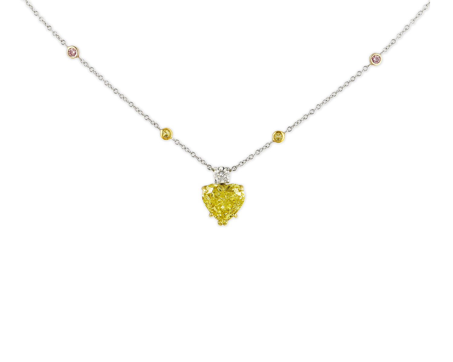 Heart-Shaped Fancy Vivid Yellow Diamond Pendant, 2.42 Carats