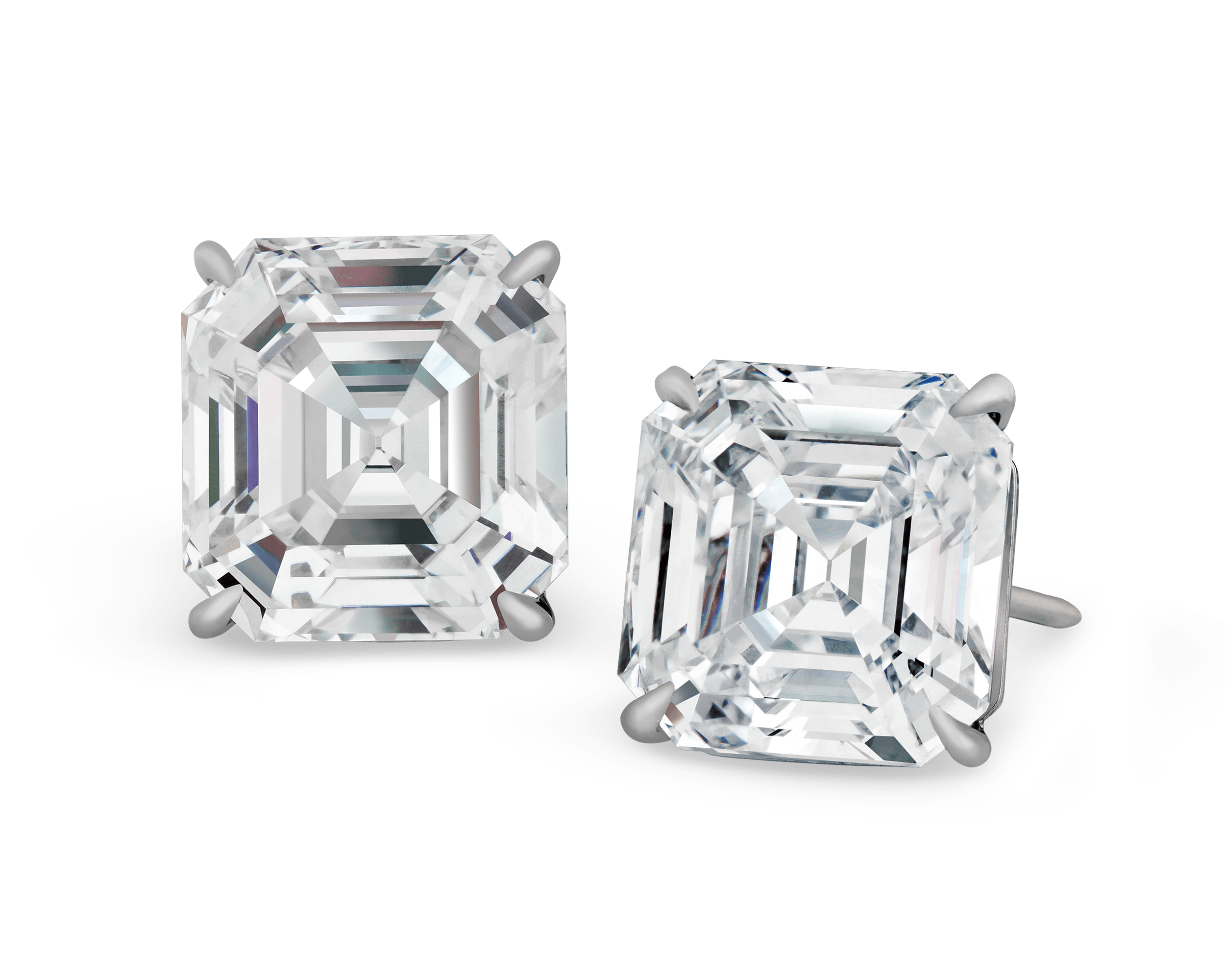Asscher Cut Diamond Studs, 14.42 Carats