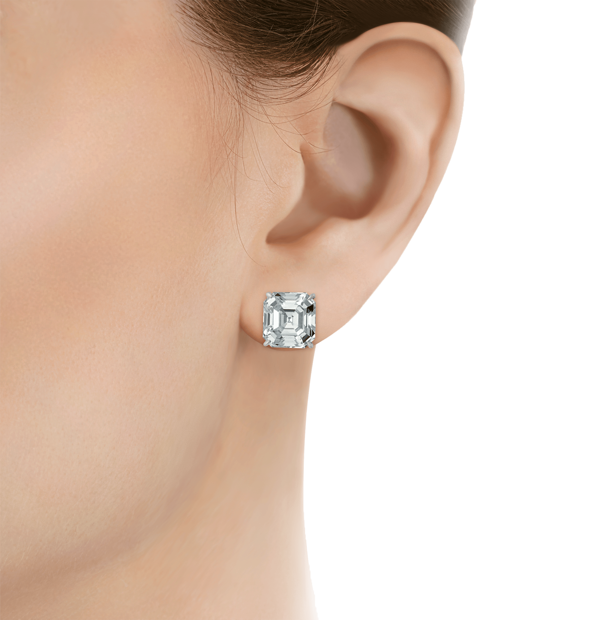 Asscher Cut Diamond Studs, 14.42 Carats