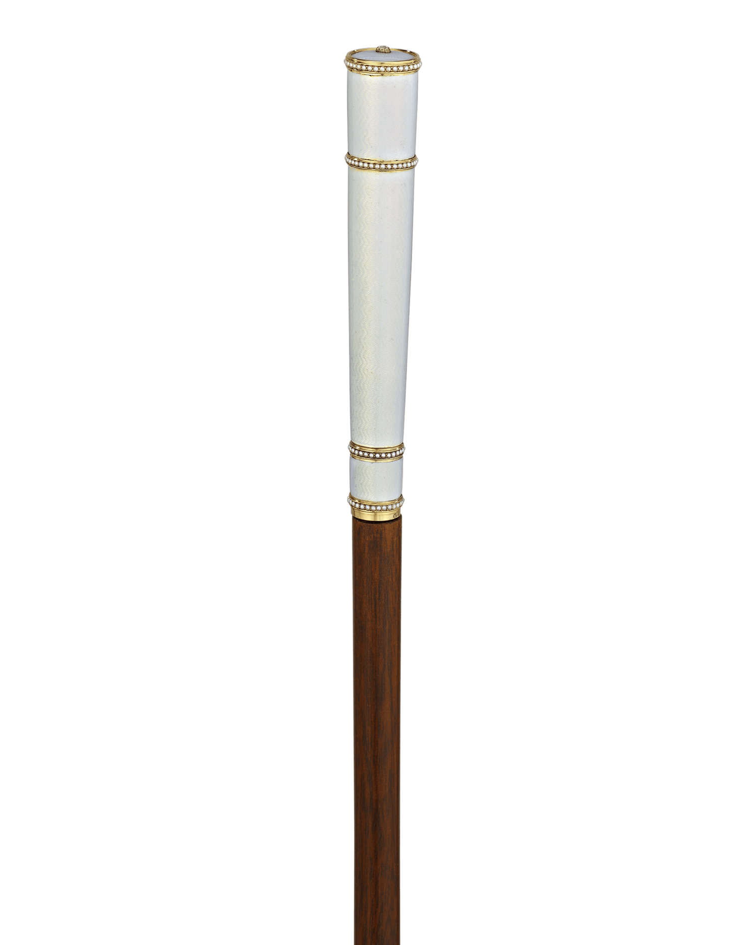 Fabergé White Guilloché Enamel Cane