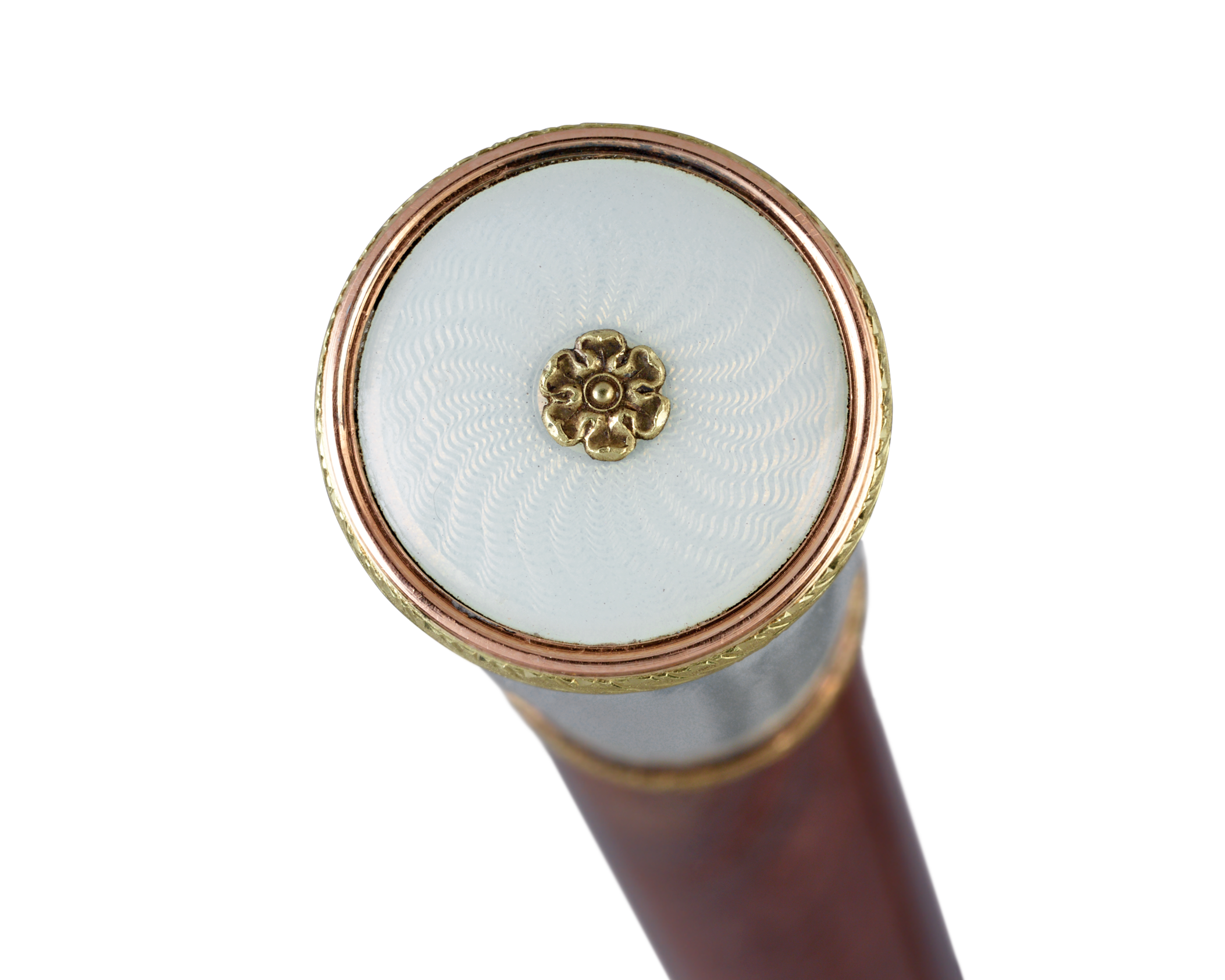 Fabergé Gold and Guilloché Enamel Cane