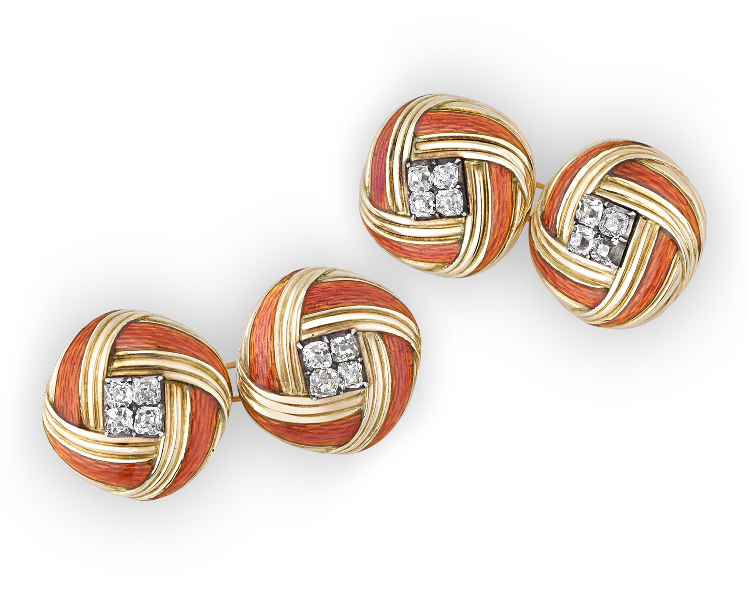 Fabergé Guilloché Enamel Cufflinks