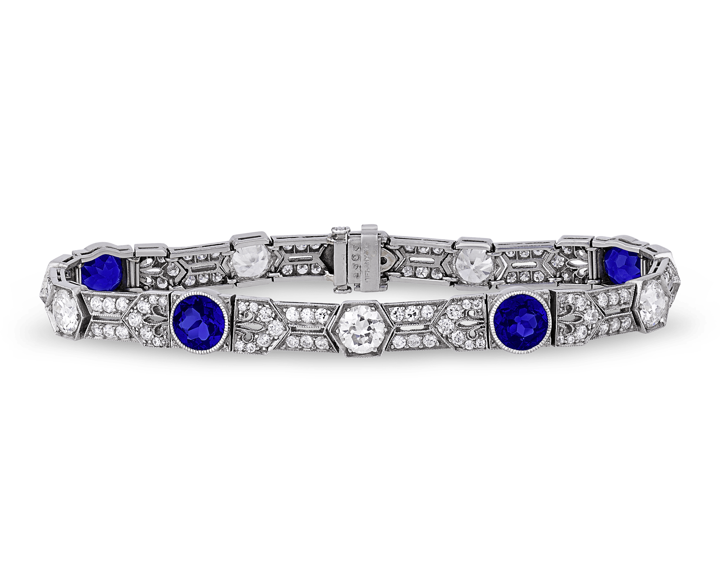 Tiffany & Co. Untreated Yogo Sapphire Bracelet, 4.68 Carats