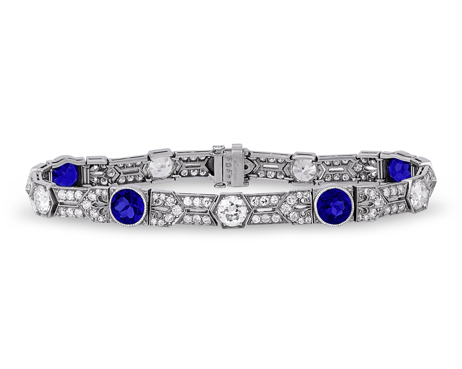 Tiffany & Co. Untreated Yogo Sapphire Bracelet, 4.68 Carats