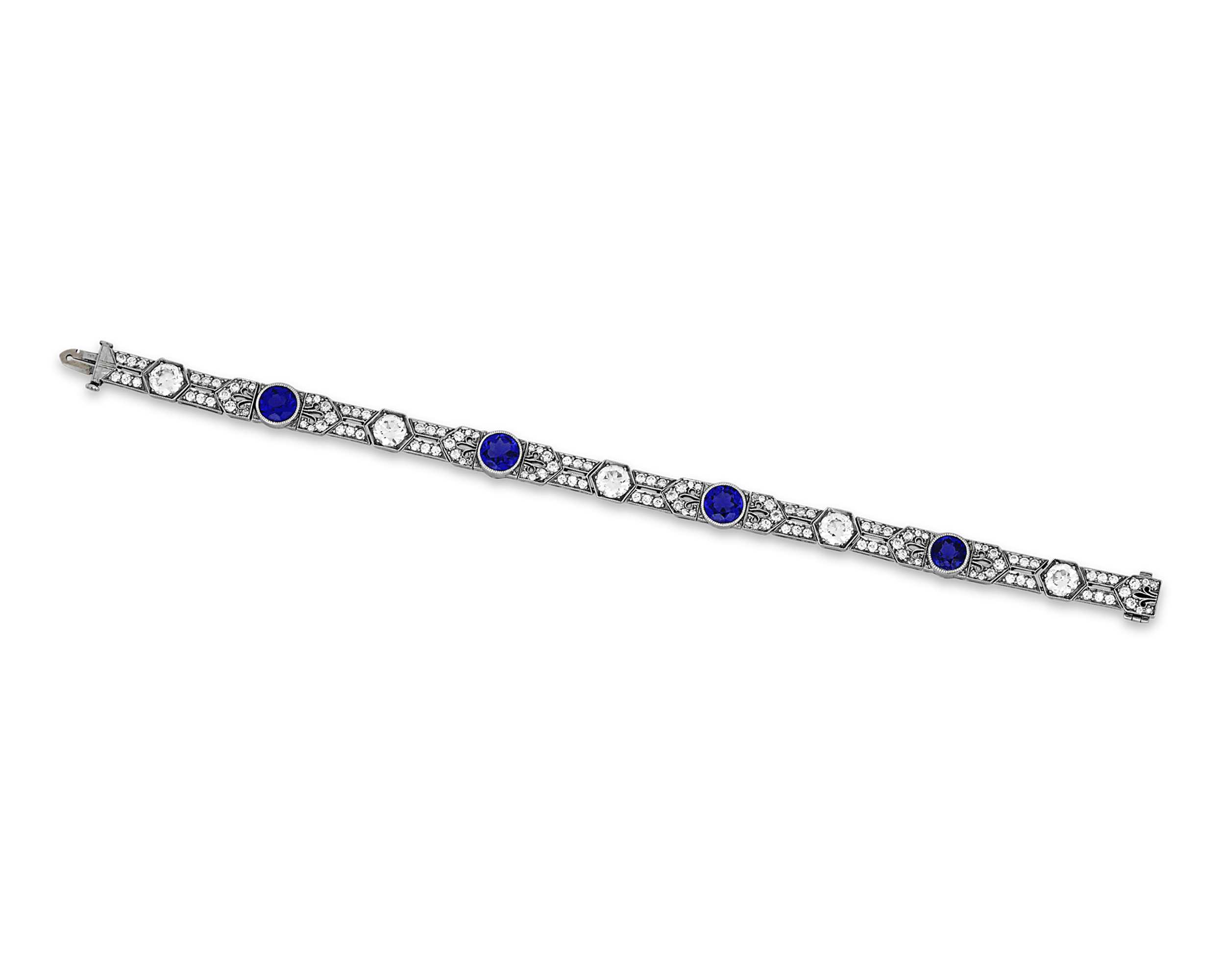 Tiffany & Co. Untreated Yogo Sapphire Bracelet, 4.68 Carats