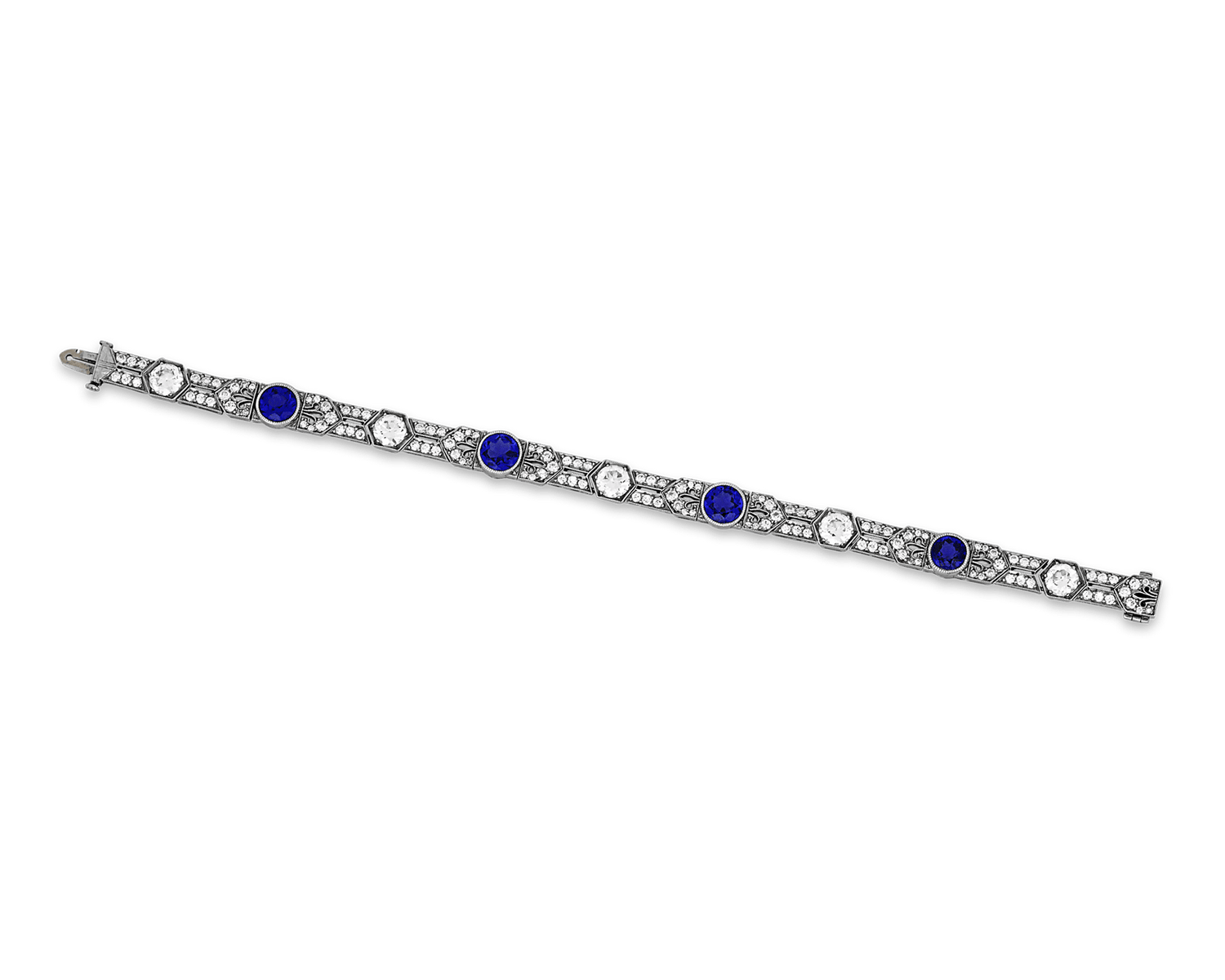 Tiffany & Co. Untreated Yogo Sapphire Bracelet, 4.68 Carats