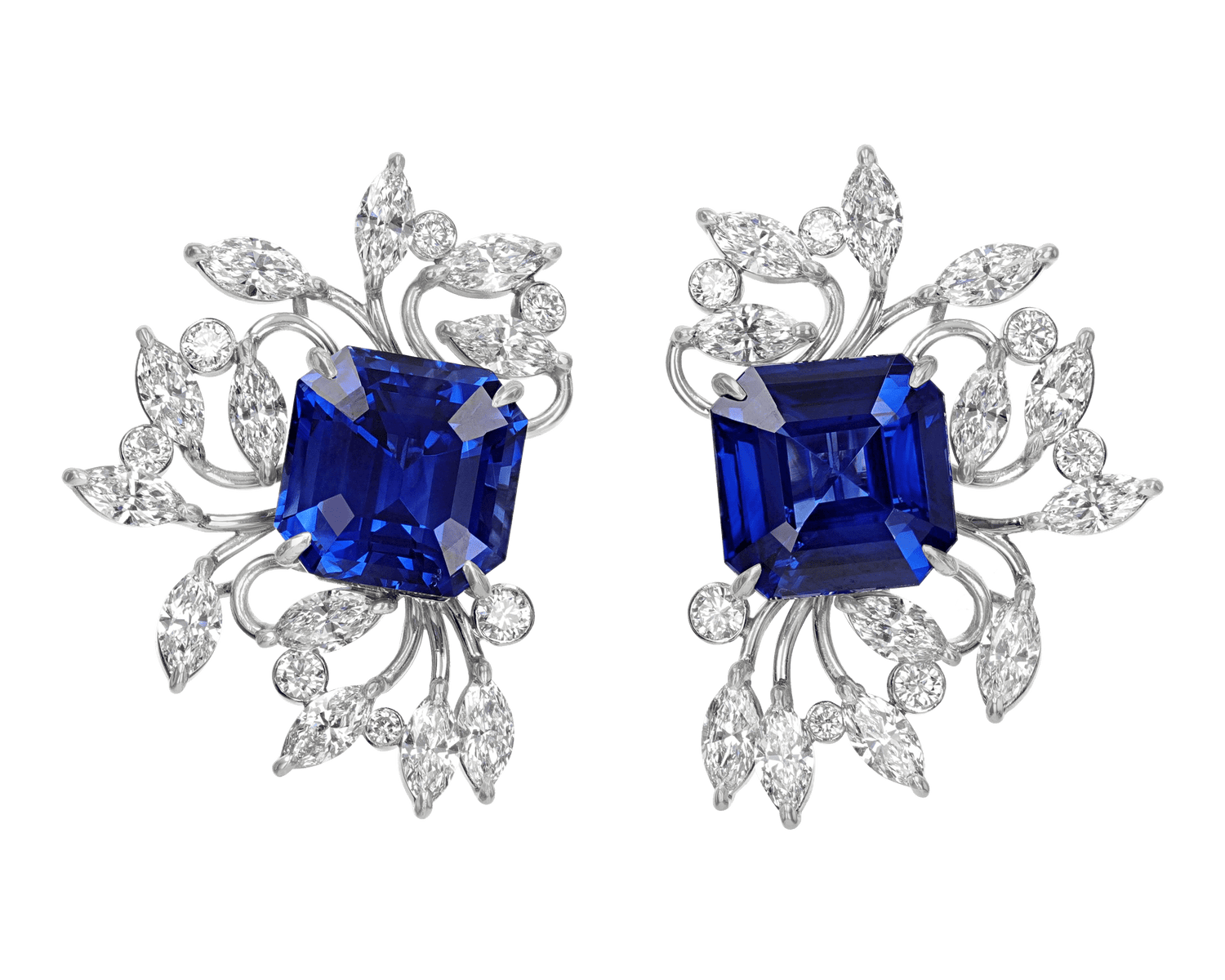 Ceylon Sapphire Earrings, 20.60 Carats