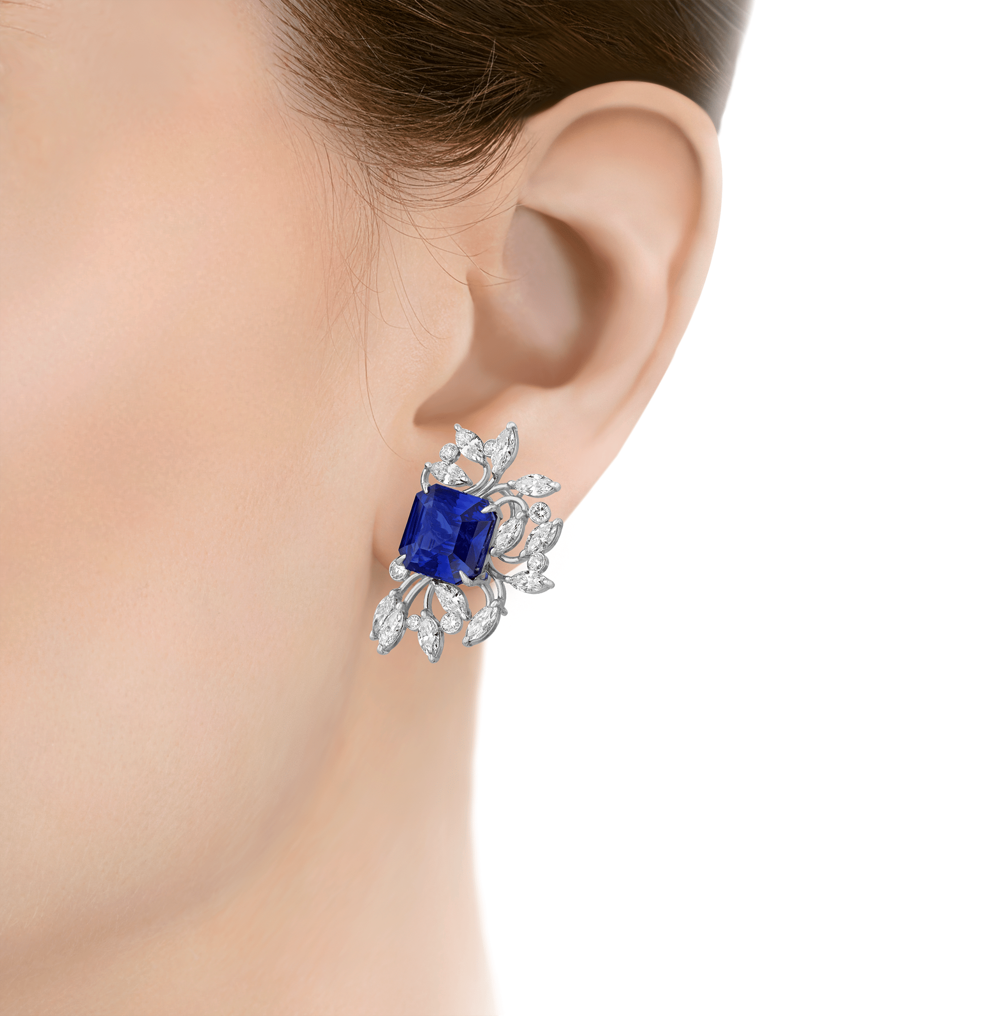 Ceylon Sapphire Earrings, 20.60 Carats
