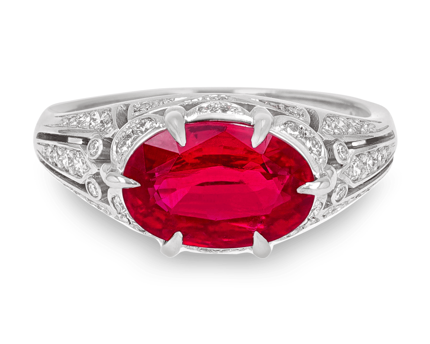 Oval Ruby Ring, 3.00 Carats