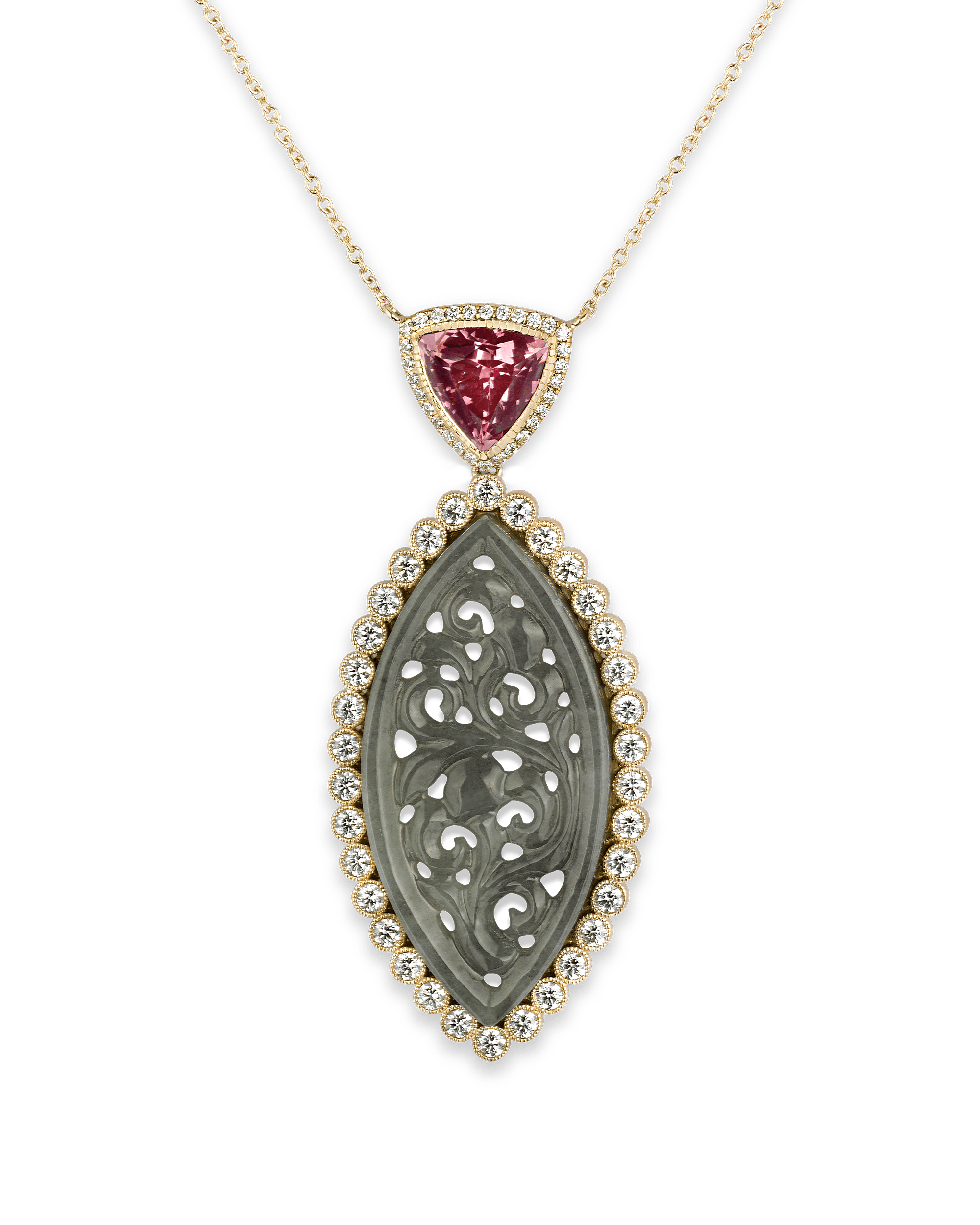 Spinel and Jade Necklace