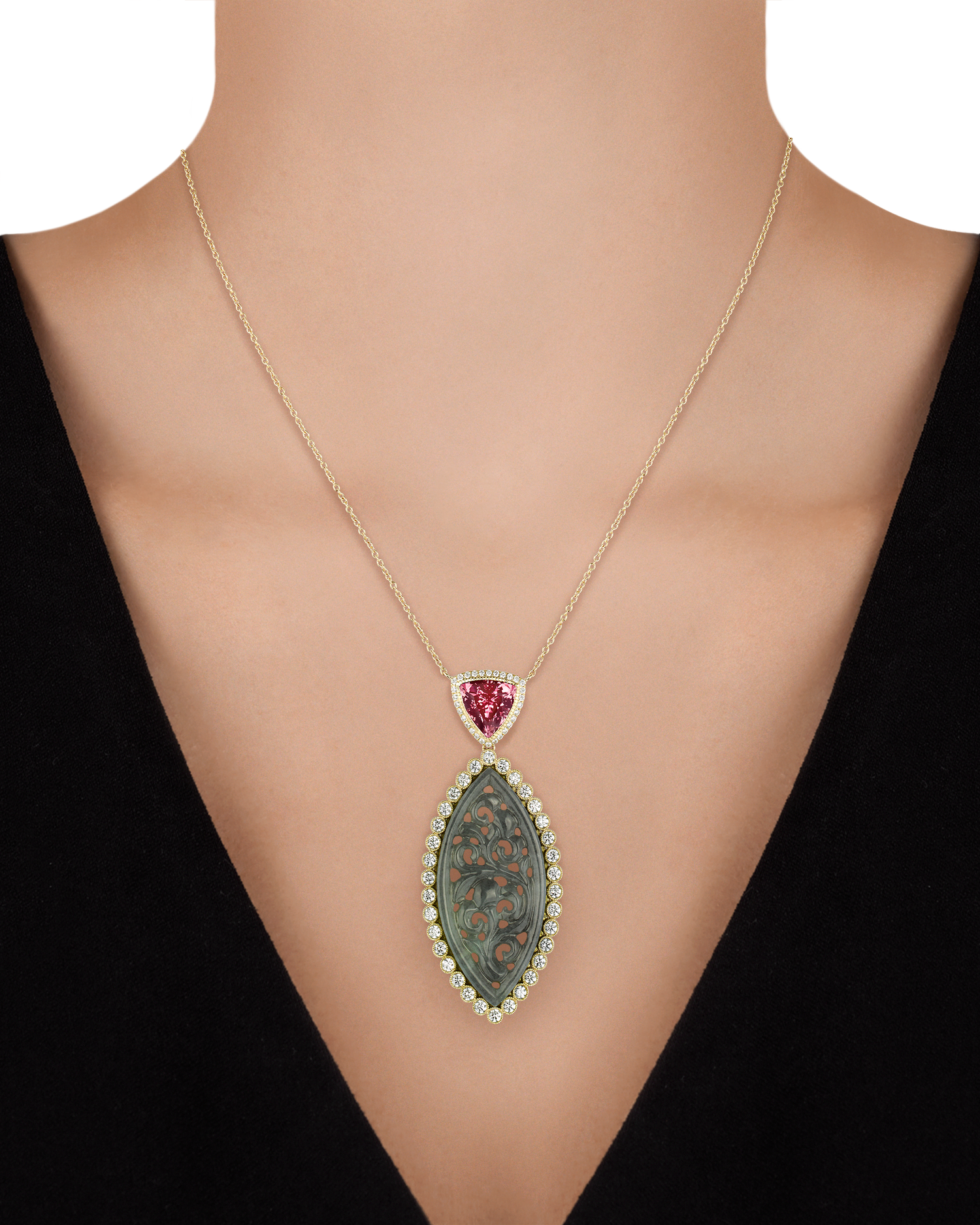 Spinel and Jade Necklace