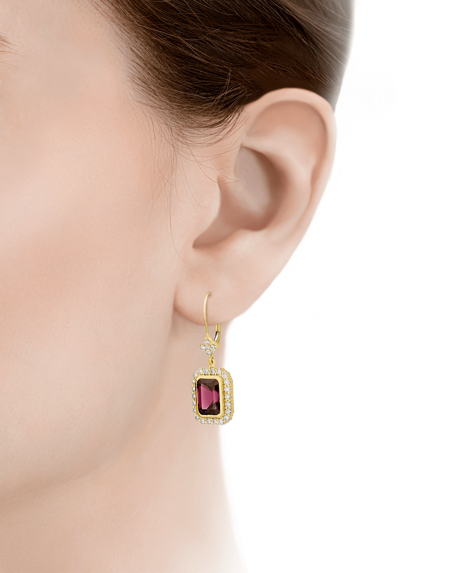 Garnet and Diamond Earrings, 7.13 Carats