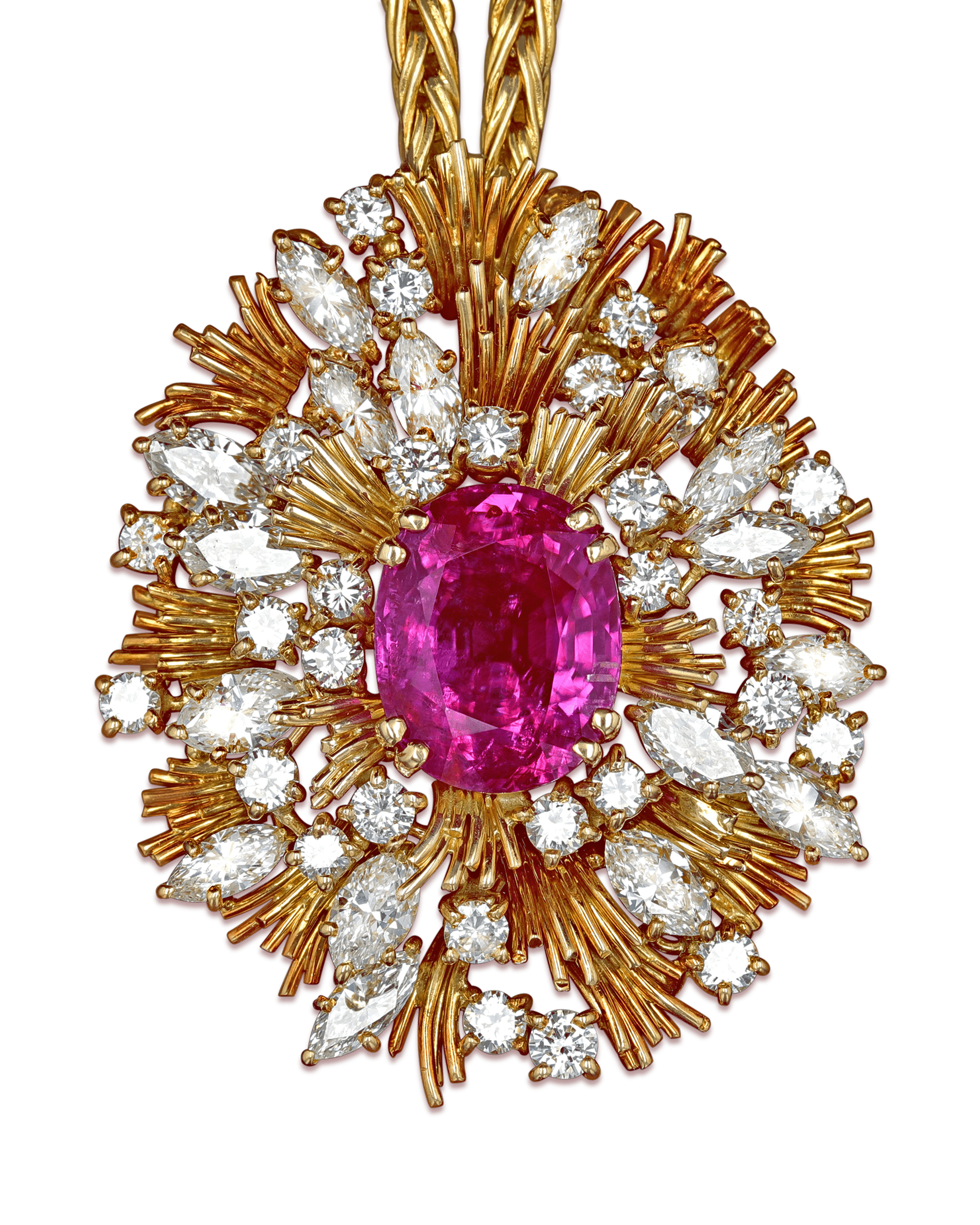 Asprey & Co. Pink Sapphire and Diamond Necklace