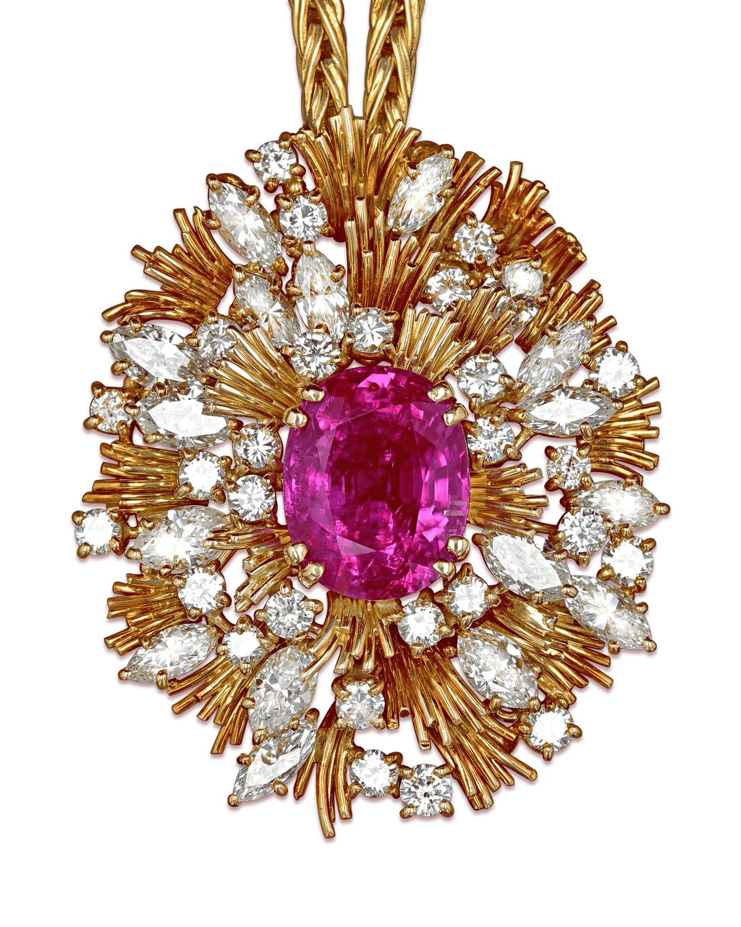 Asprey & Co. Pink Sapphire and Diamond Necklace