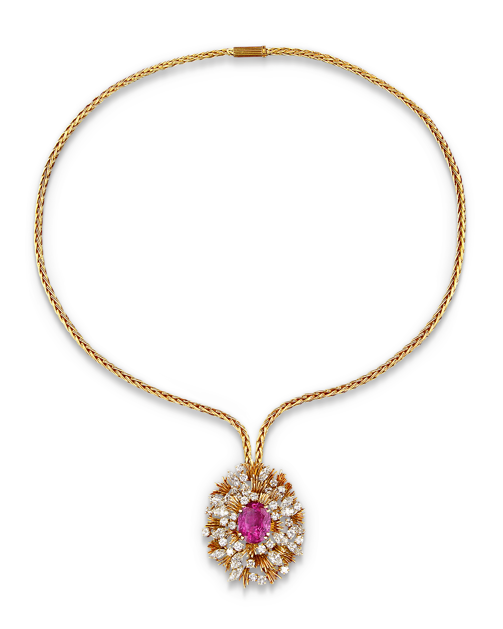 Asprey & Co. Pink Sapphire and Diamond Necklace