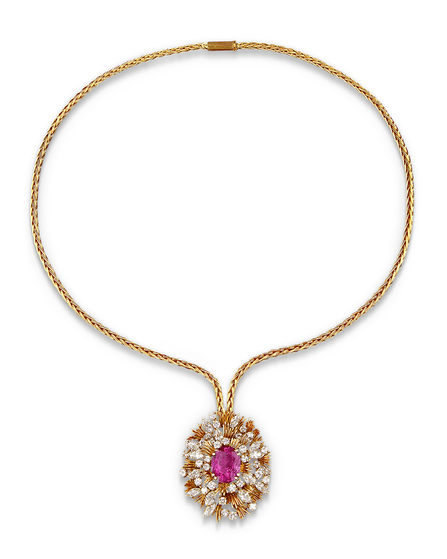 Asprey & Co. Pink Sapphire and Diamond Necklace
