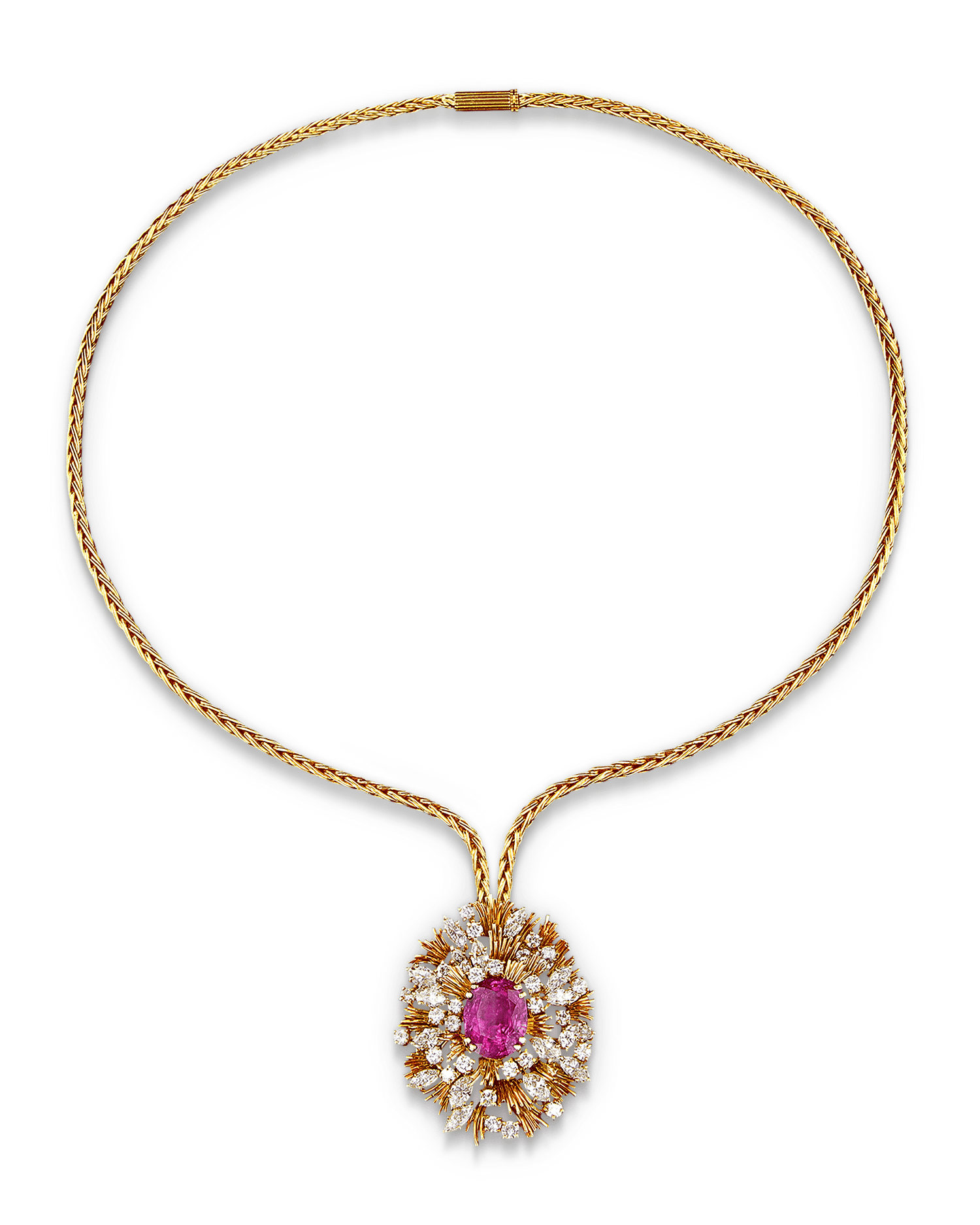 Asprey & Co. Pink Sapphire and Diamond Necklace