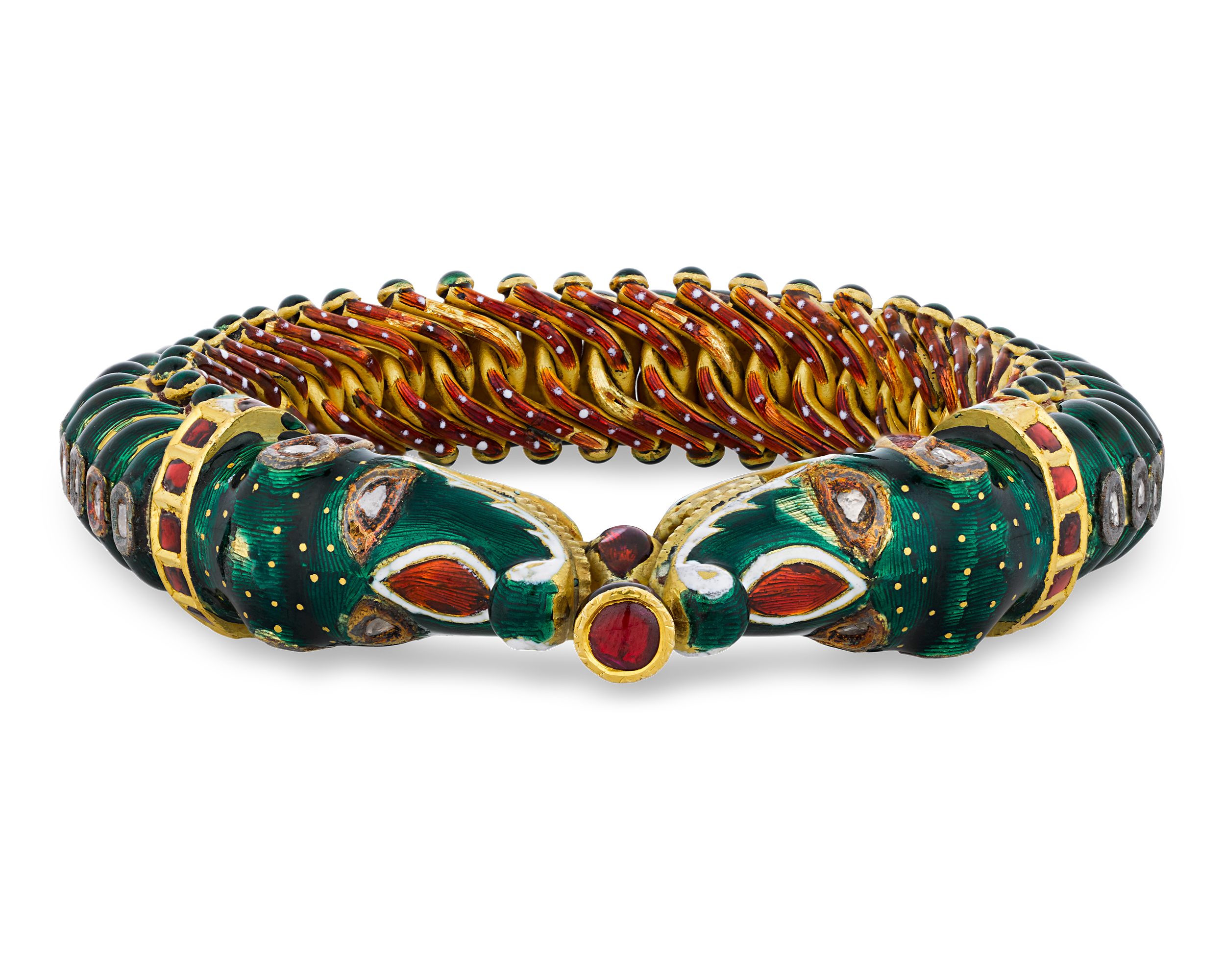 Enamel and Gold Dragon Bracelet