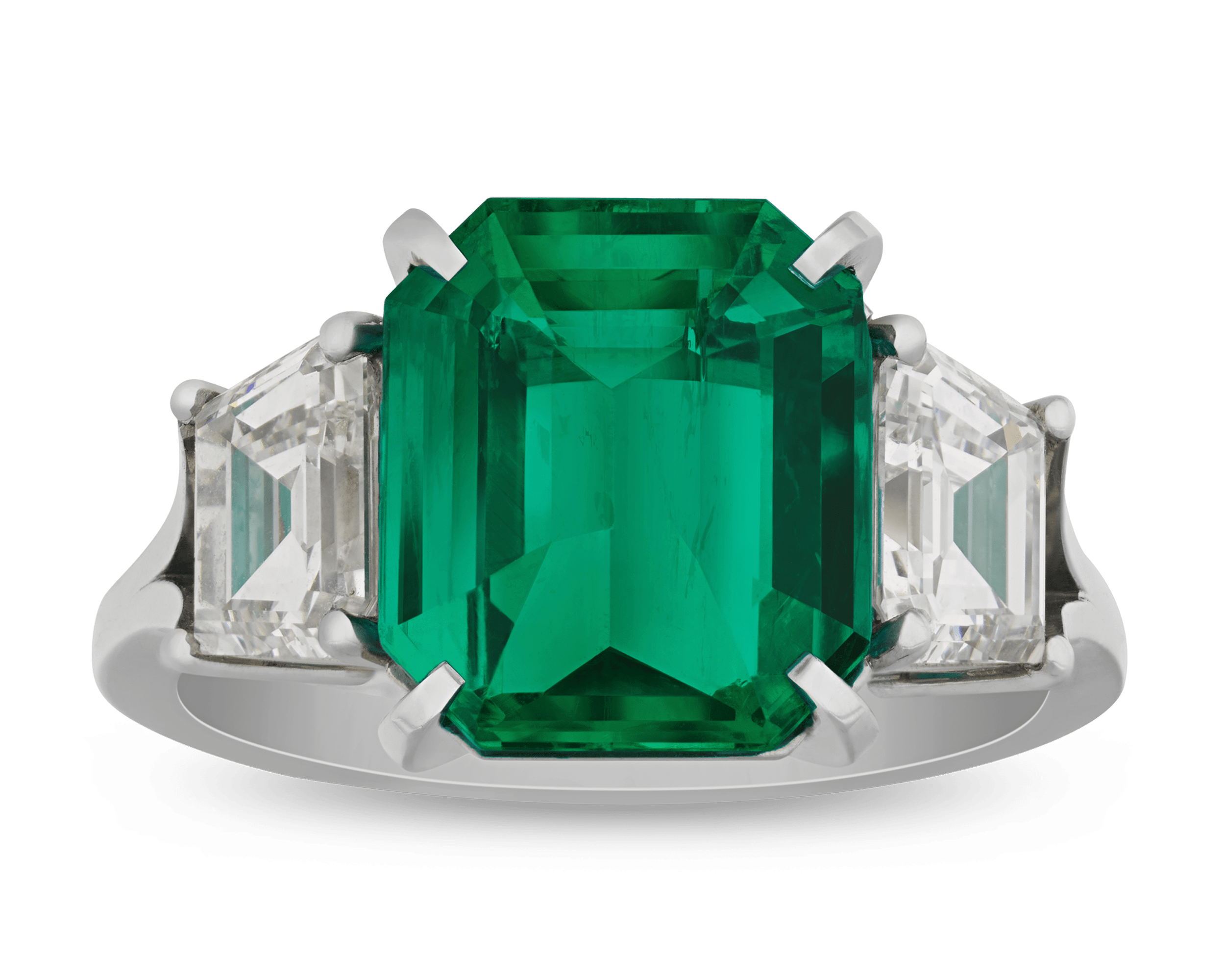 Emerald-Cut Colombian Emerald RIng, 4.62 Carats