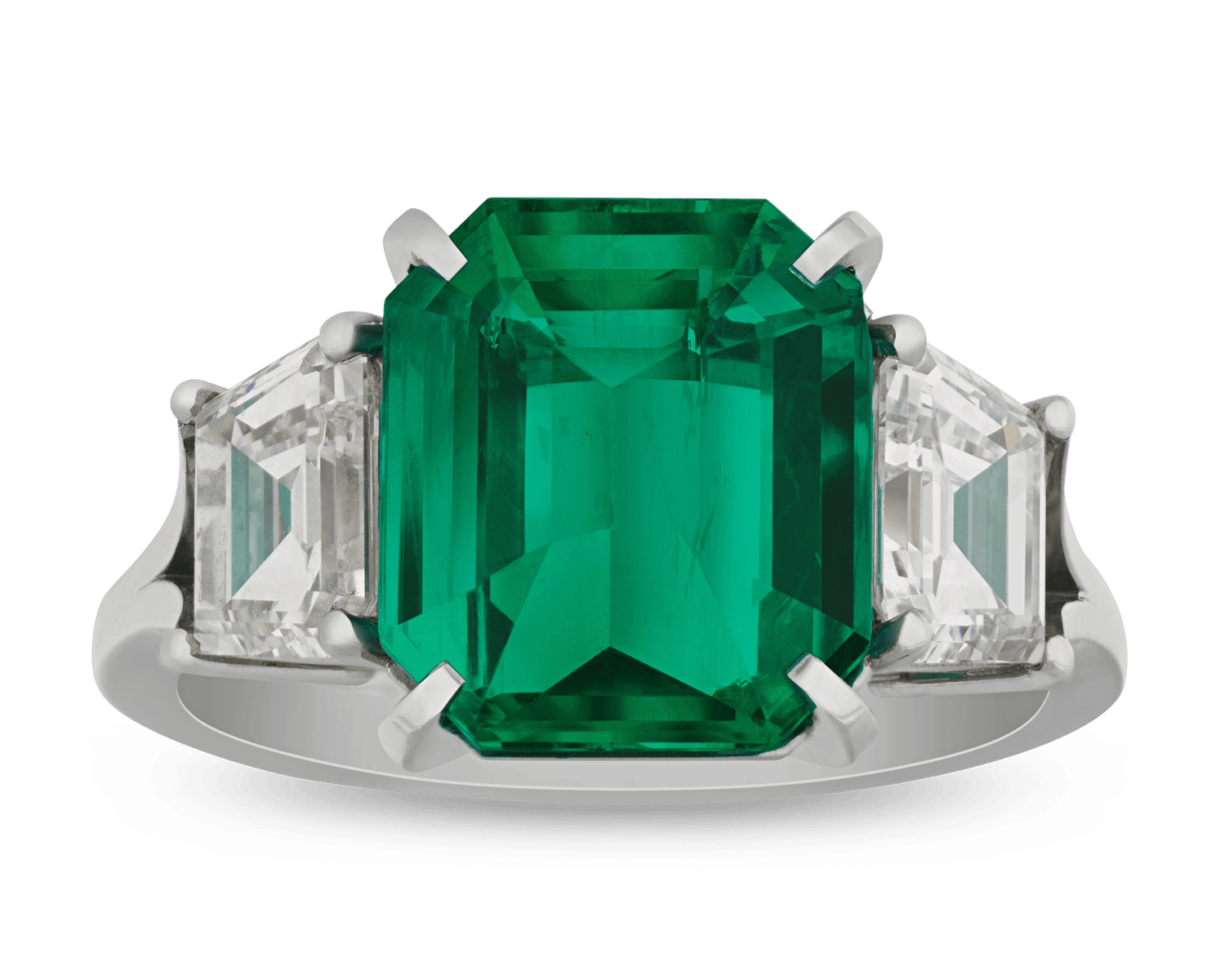 Emerald-Cut Colombian Emerald RIng, 4.62 Carats