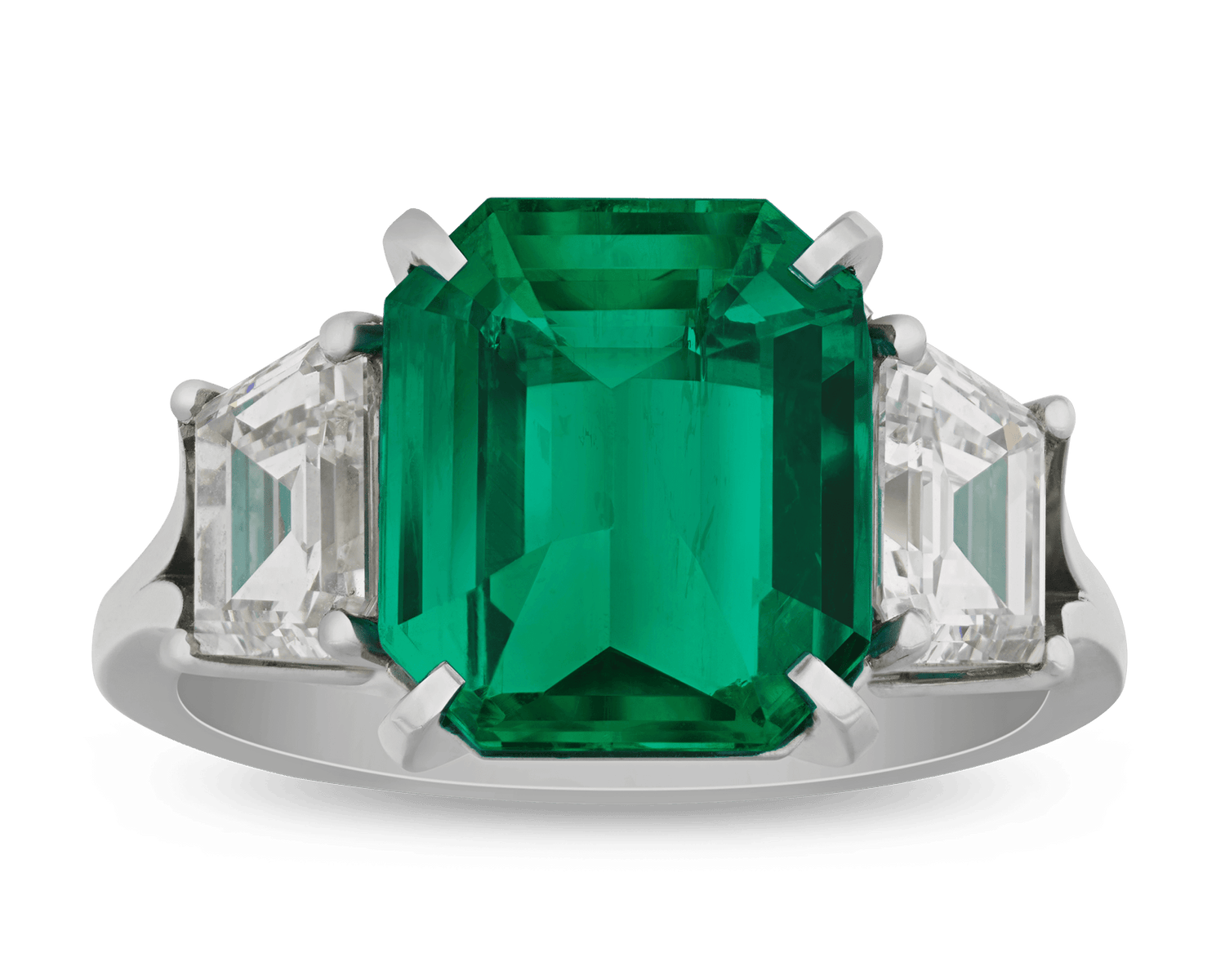 Emerald Cut Colombian Emerald Ring, 4.62 Carats