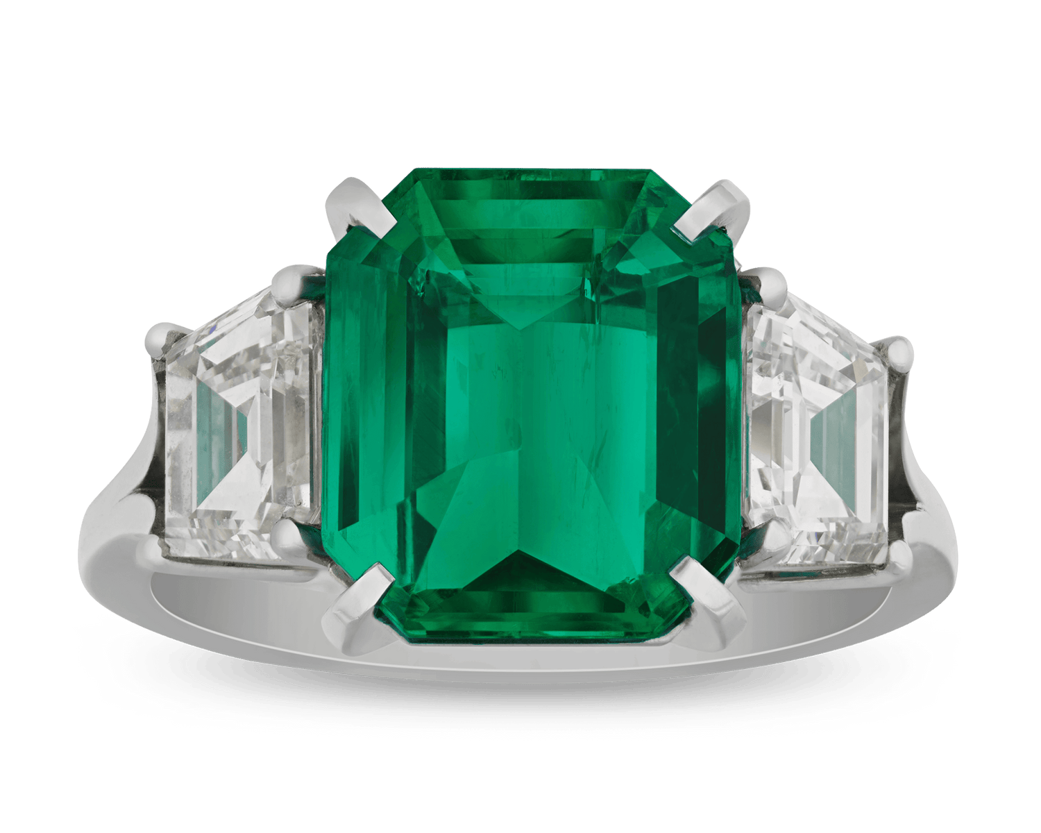 Emerald Cut Colombian Emerald Ring, 4.62 Carats