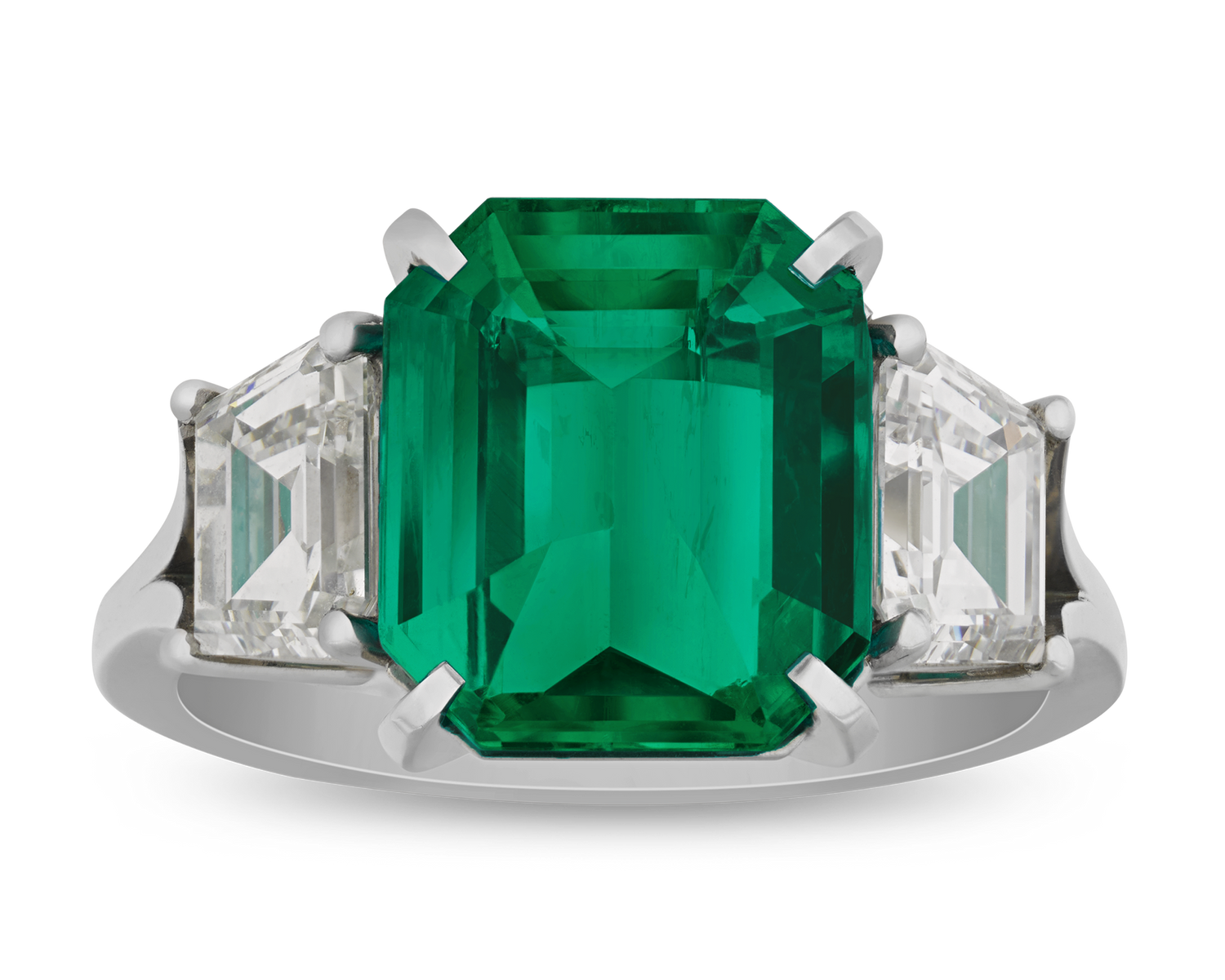 Emerald Cut Colombian Emerald Ring, 4.62 Carats