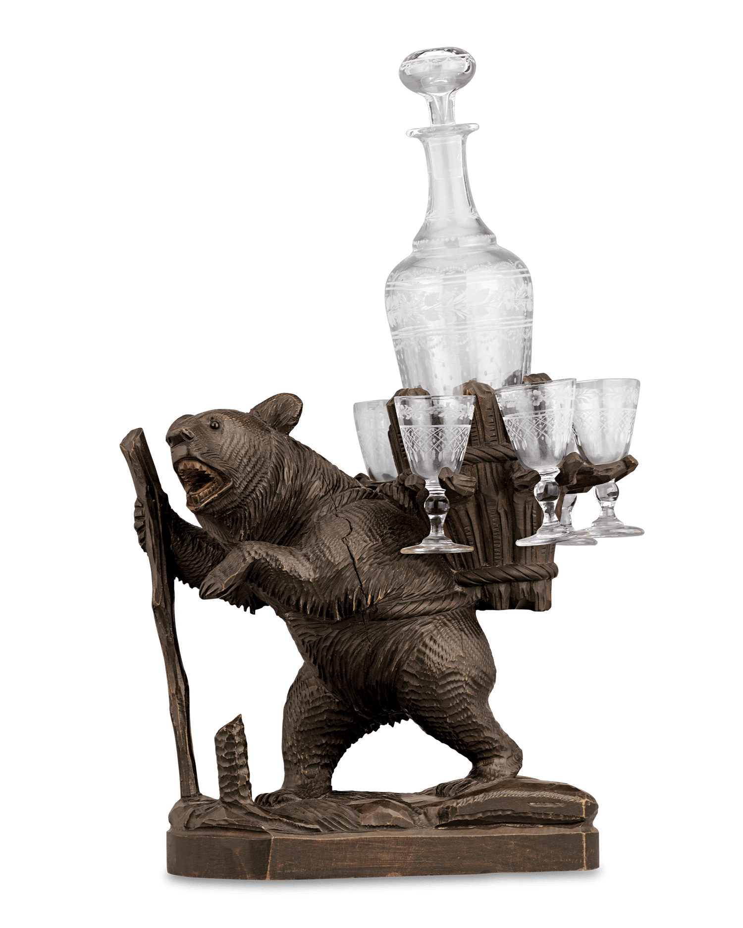 Swiss Black Forest Bear Tantalus Decanter