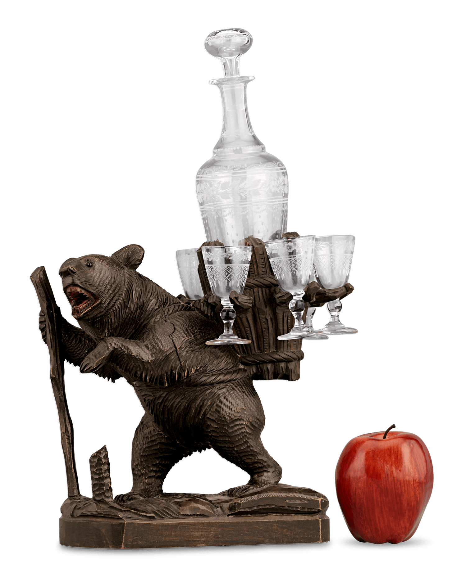 Swiss Black Forest Bear Tantalus Decanter