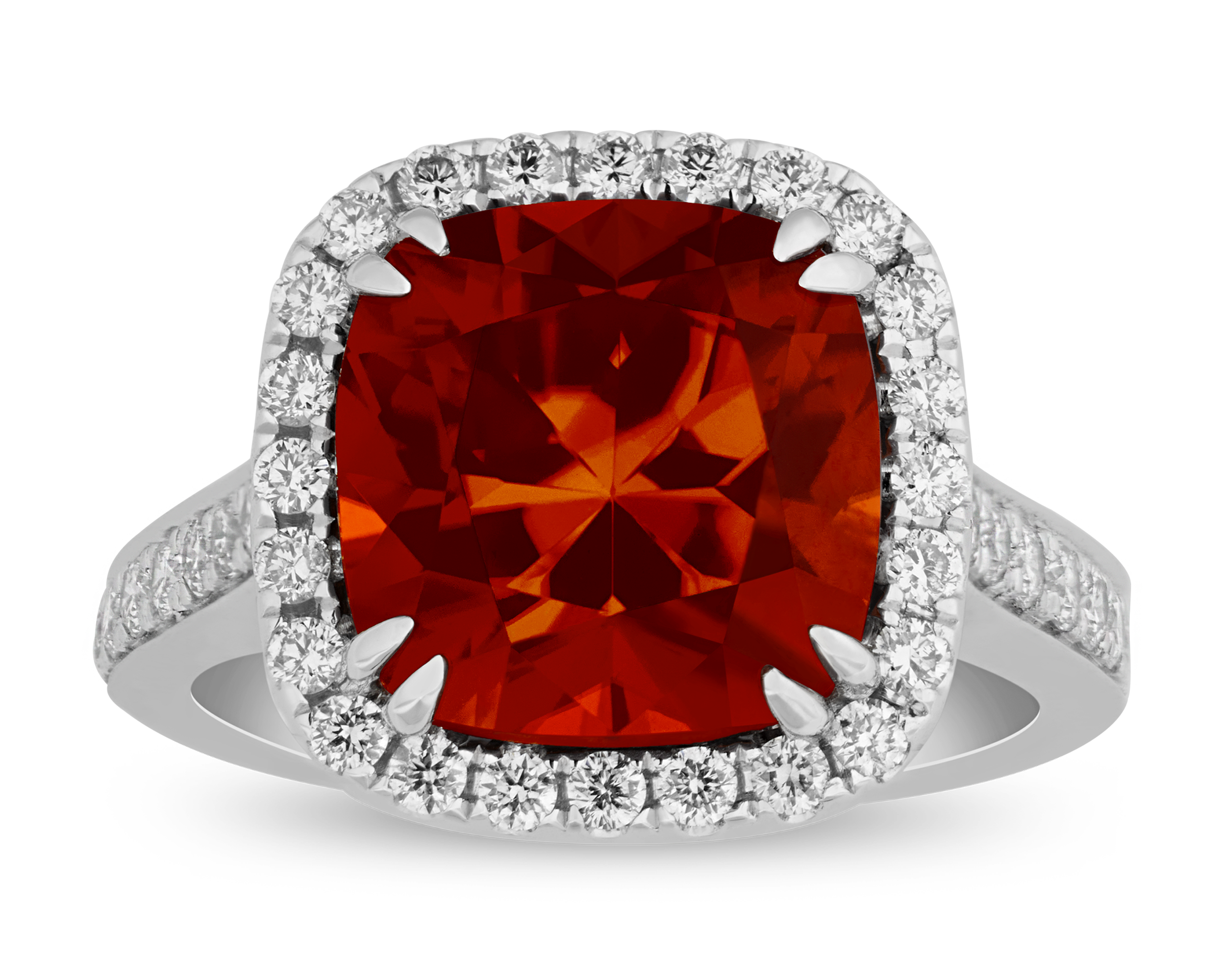 Red Zircon Ring, 9.54 Carats