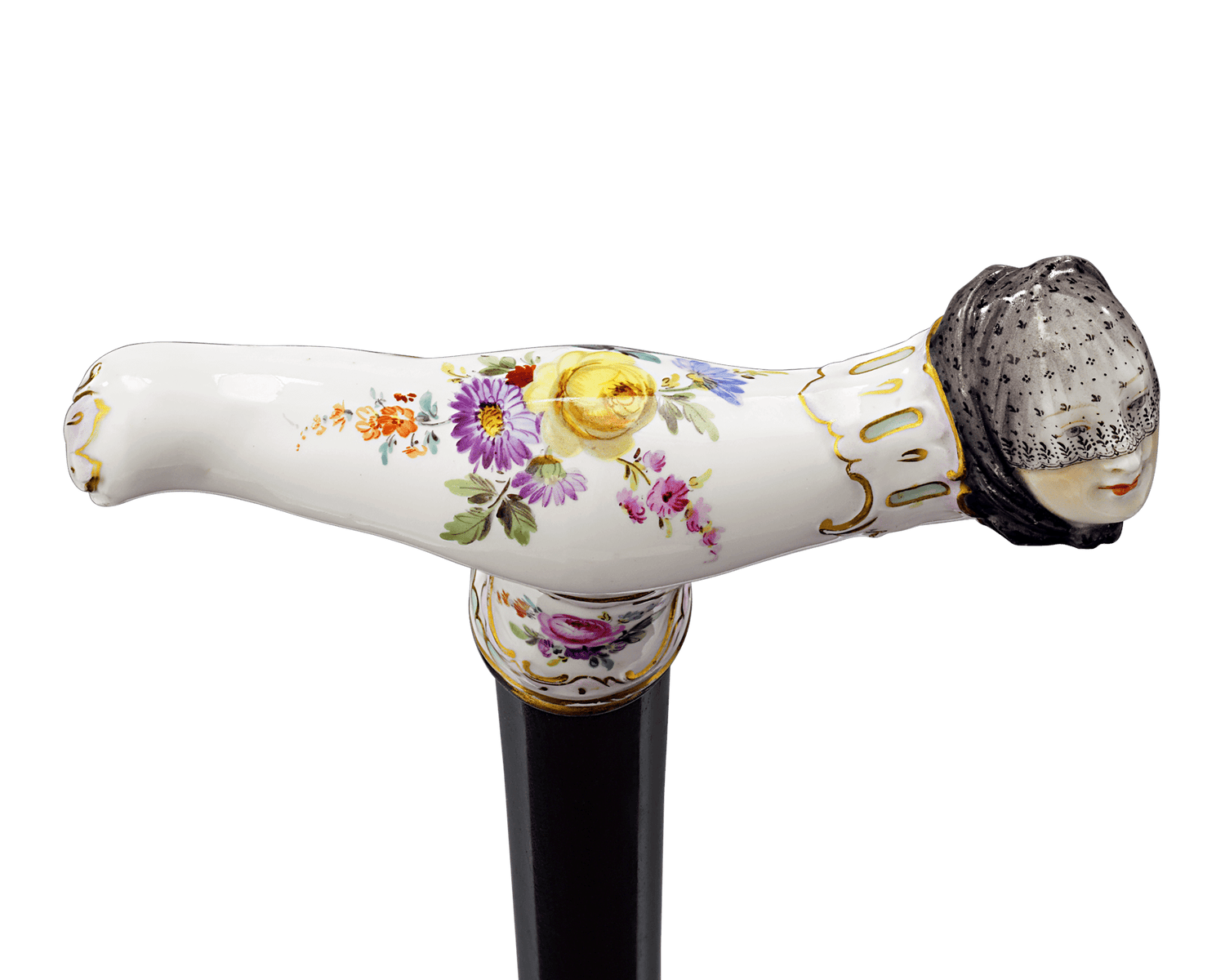 Meissen Veiled Woman Cane