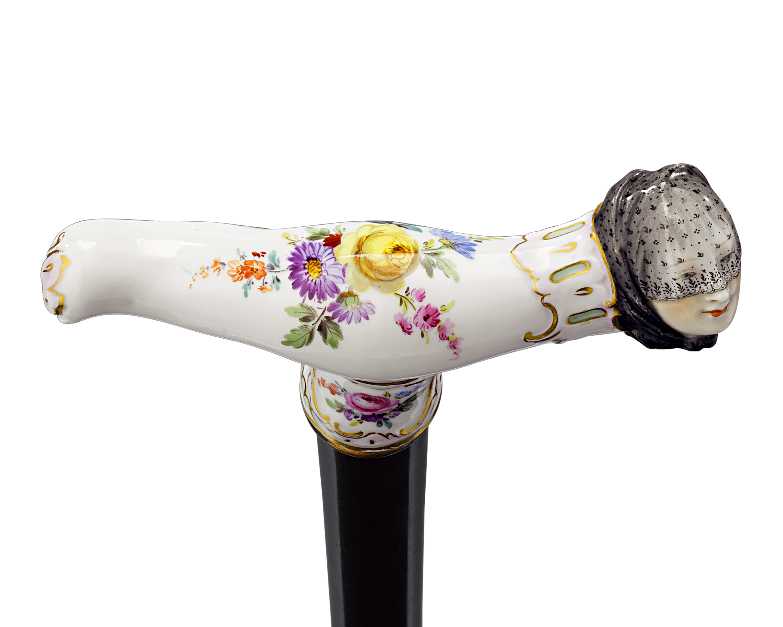 Meissen Veiled Woman Cane