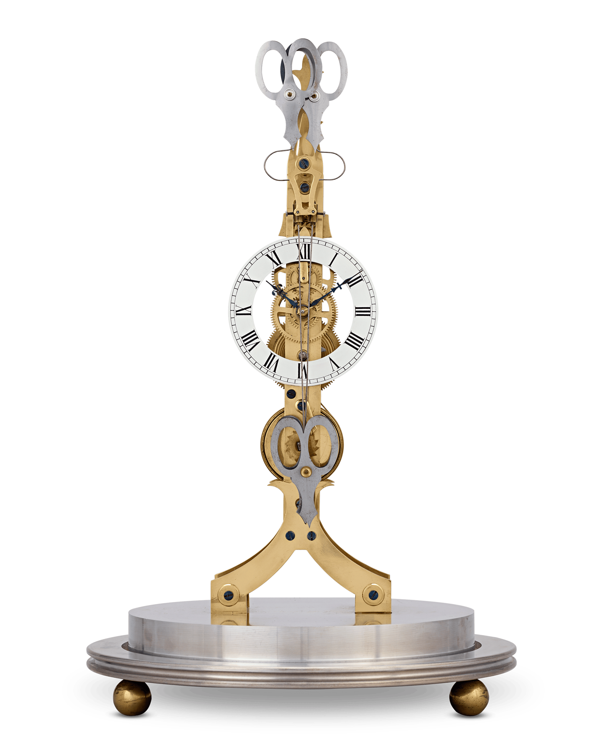 Scissors Skeleton Clock